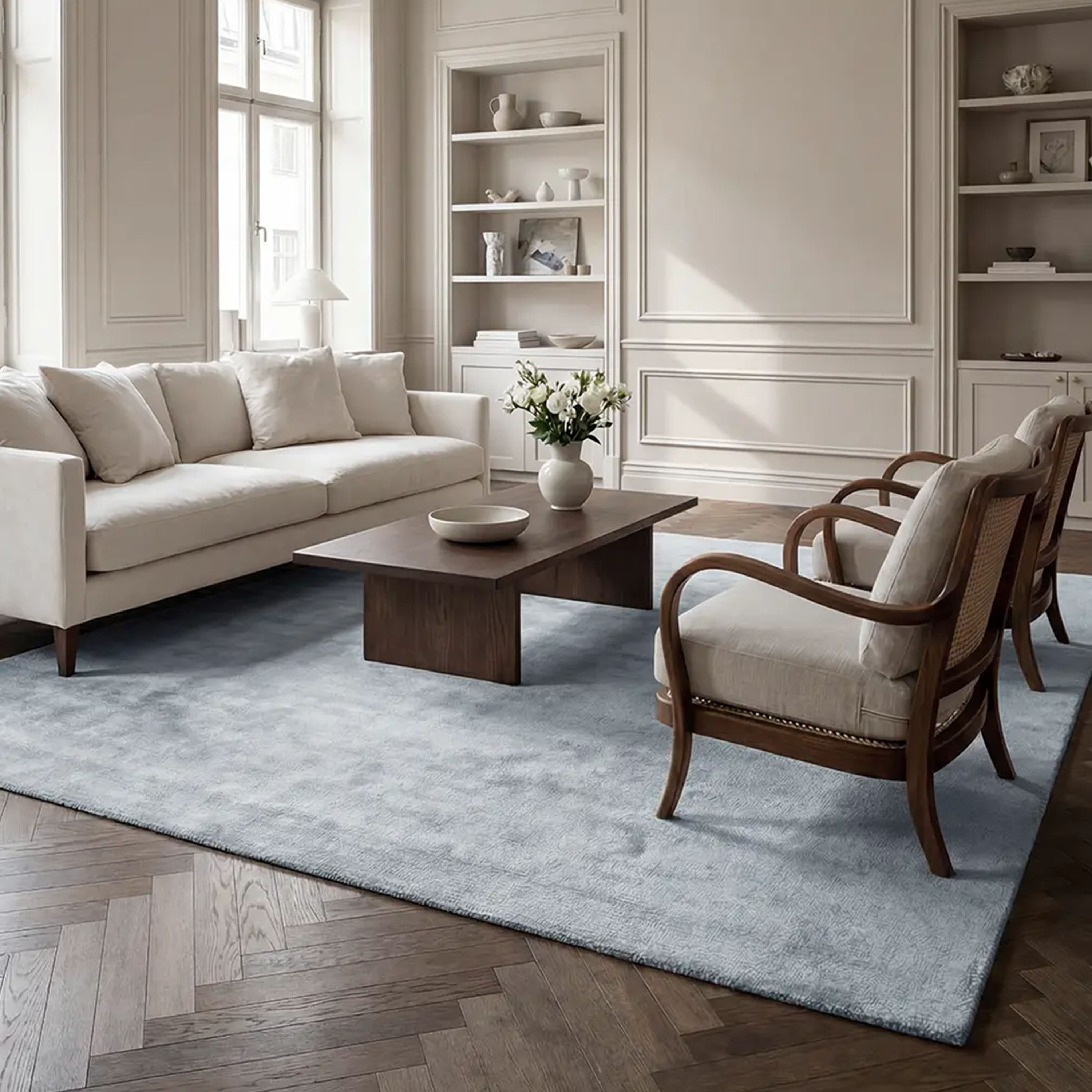 Classic Collection Solid Wollteppich Blau 300x400