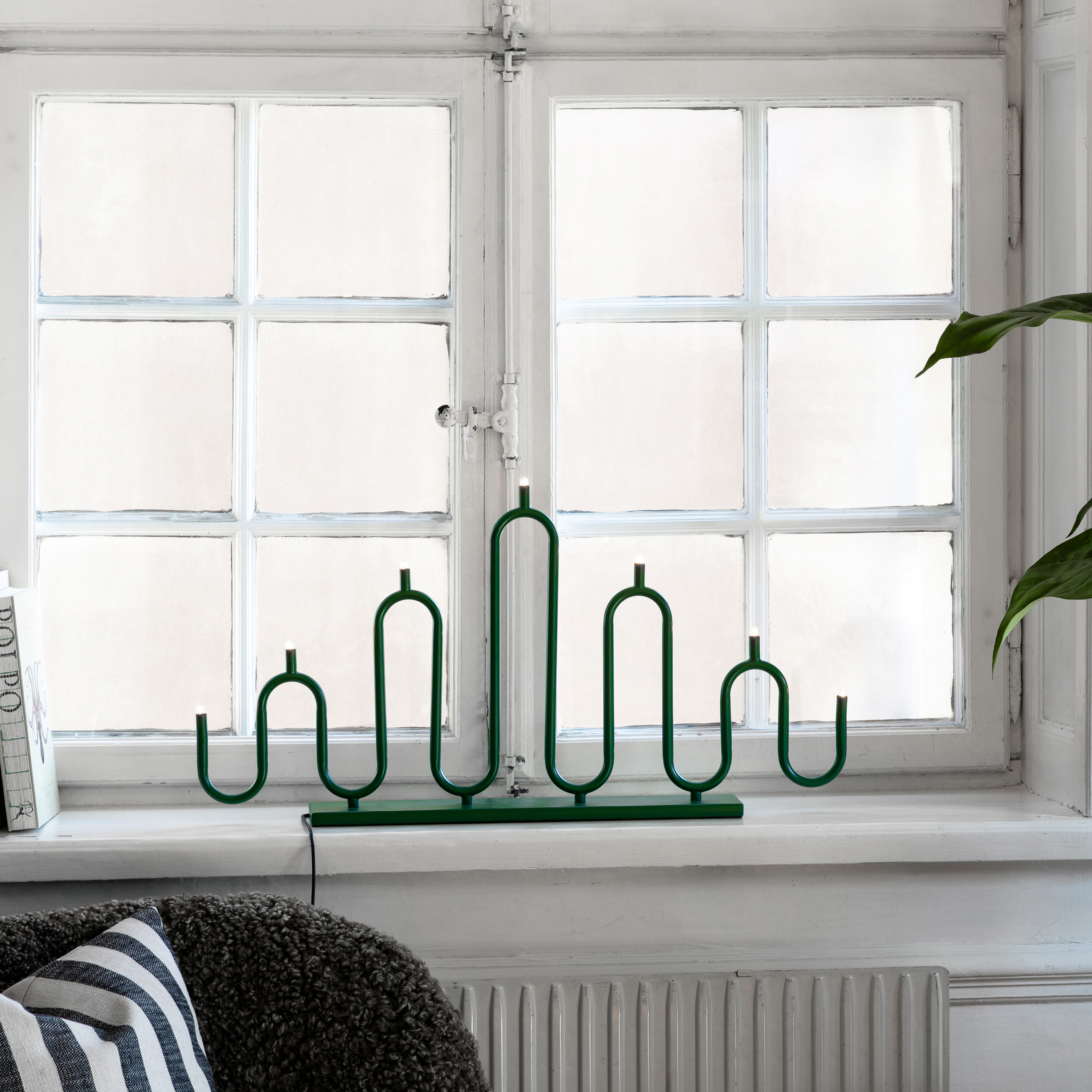 Globen Lighting Noel Adventsljusstake 7 Green