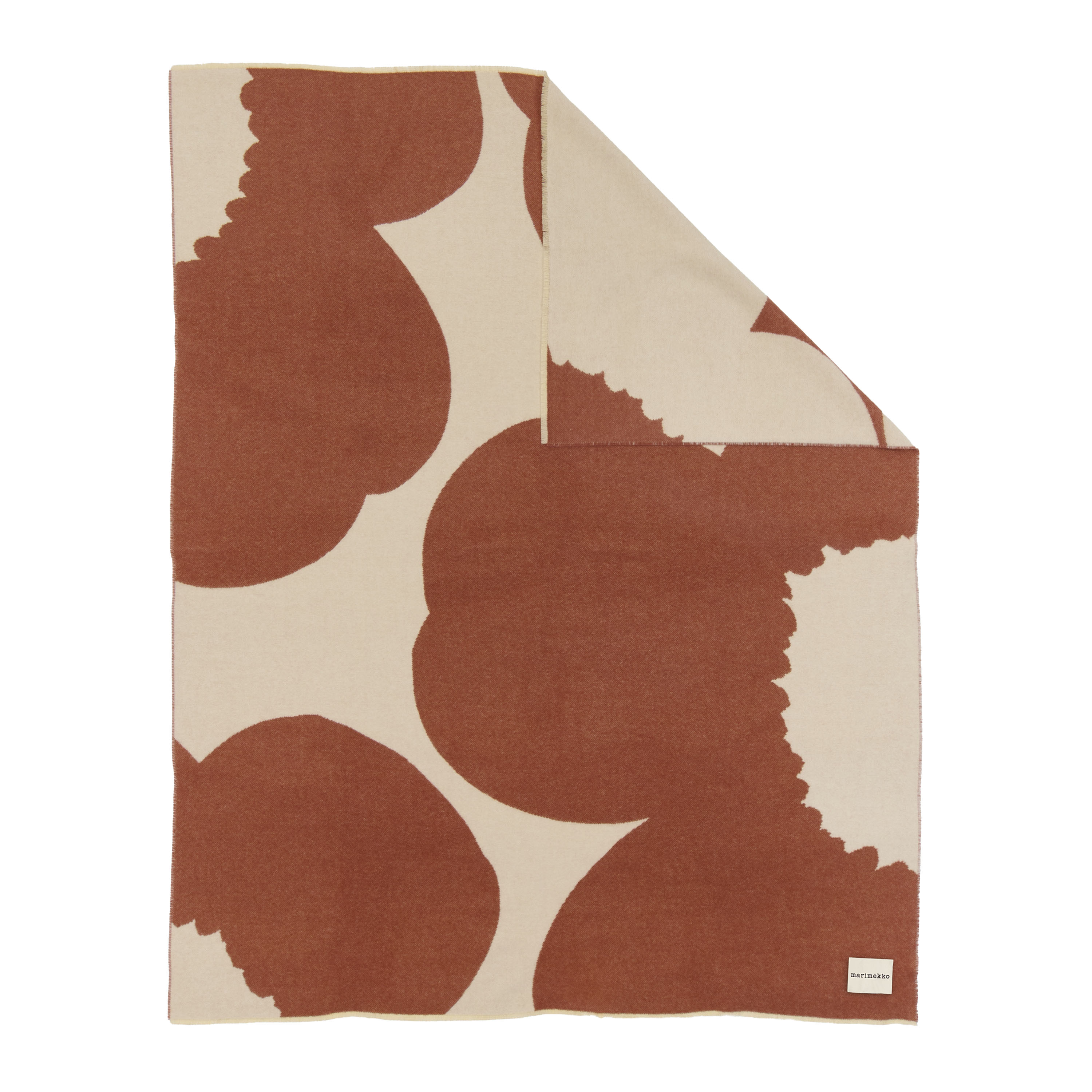 Iso Unikko Pledd Off White/Chestnut 130x170