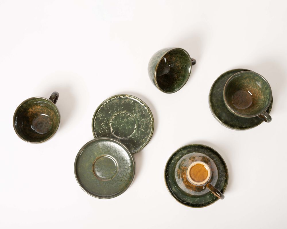 Byon Jade Tasse mit Untertasse Grün