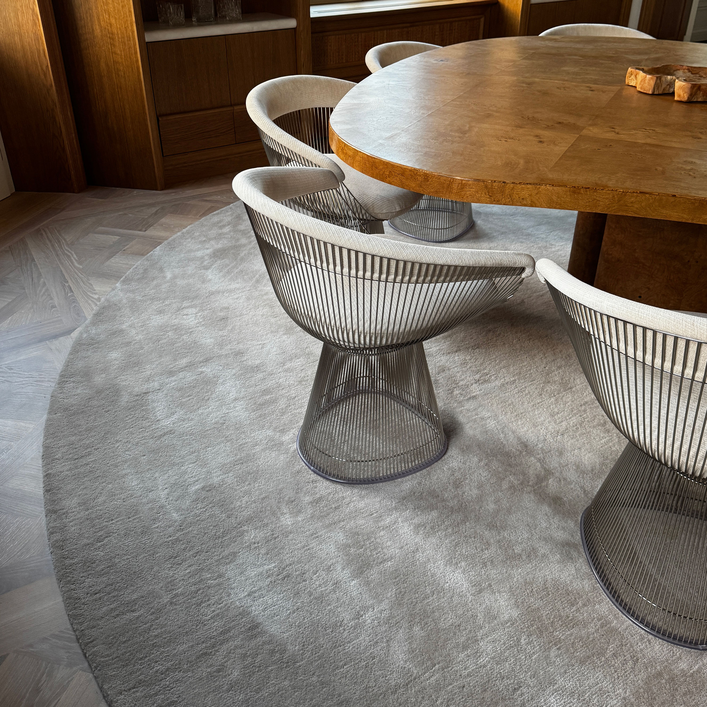 Tinted Liljehok Rund Ullmatta Beige Ø200