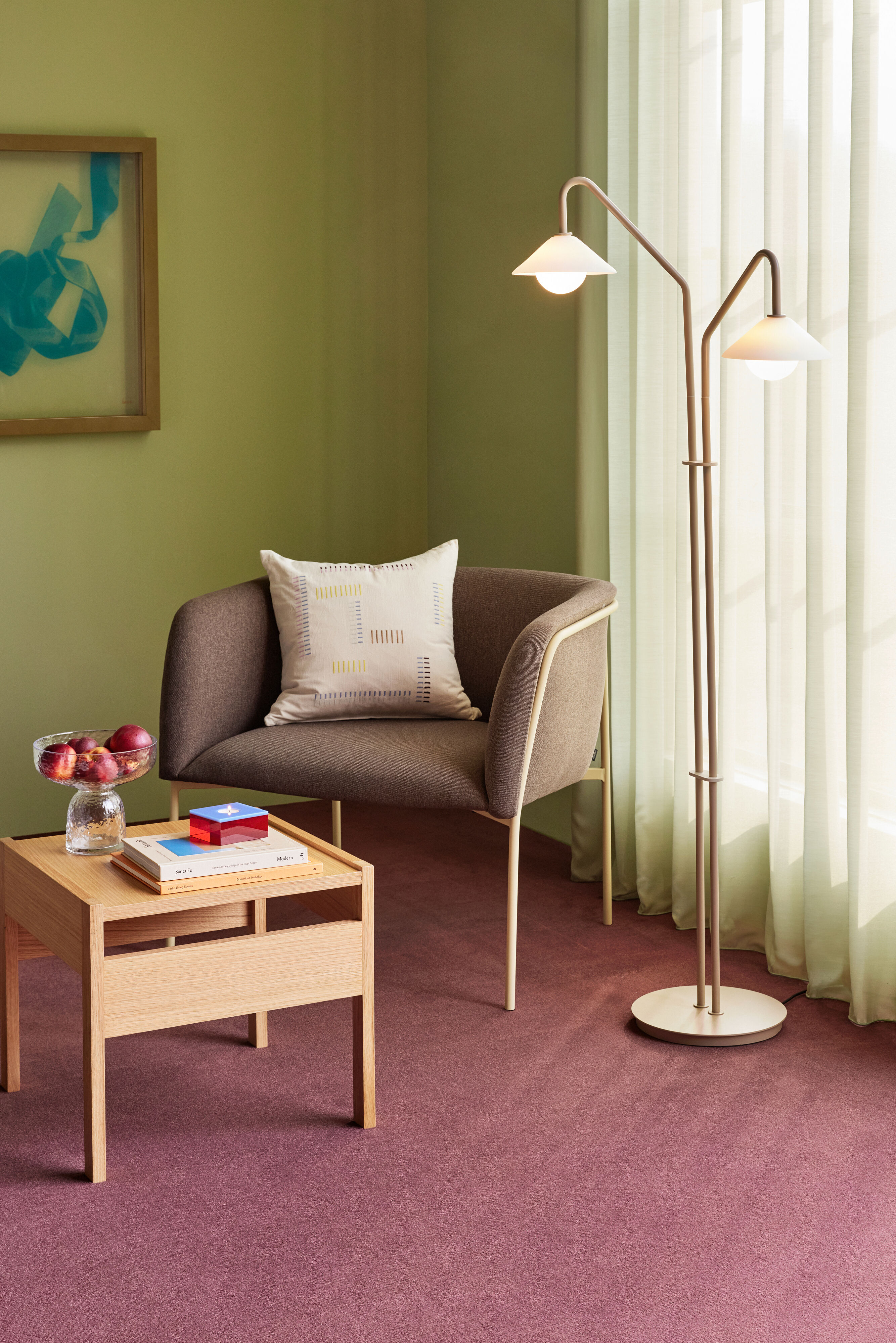 Hübsch Como Golvlampa Beige 165cm