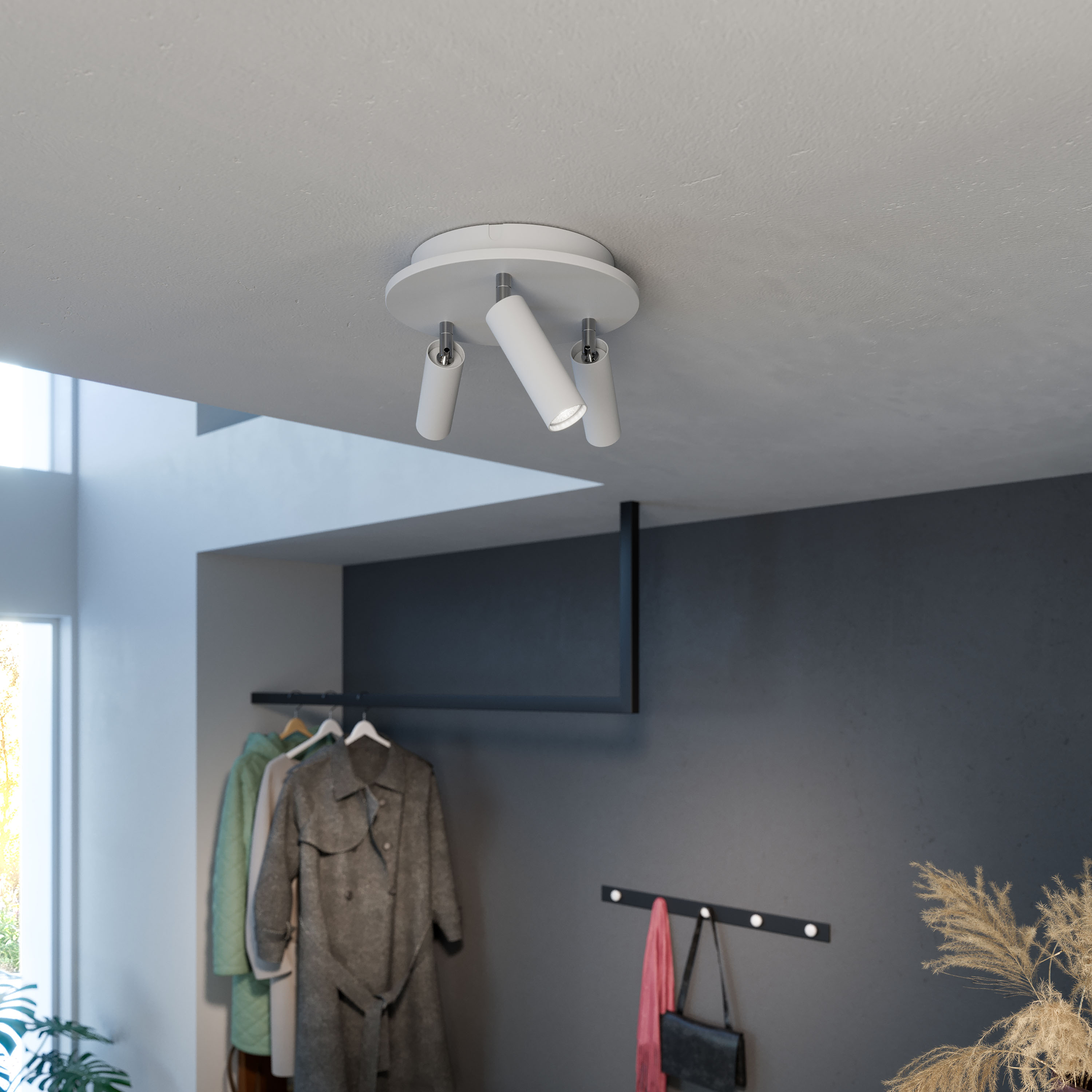 Herstal Pipeline Pyöreä 3 Spotlight Matta valkoinen