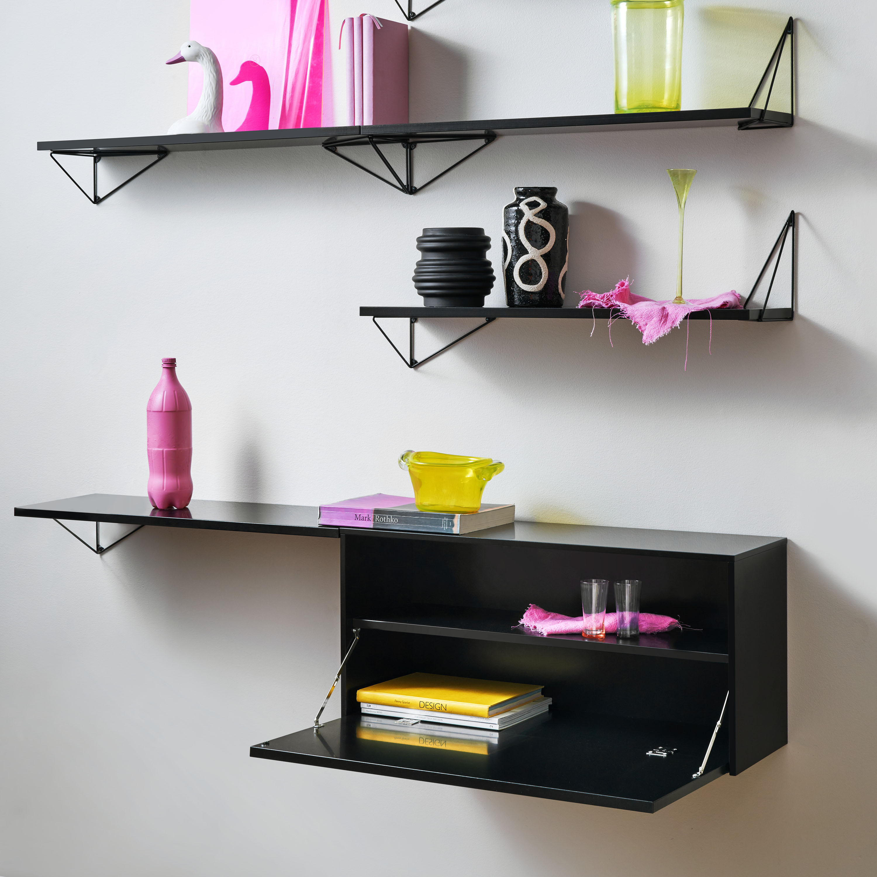 Maze Pythagoras Wandschrank Schwarz 27x80cm