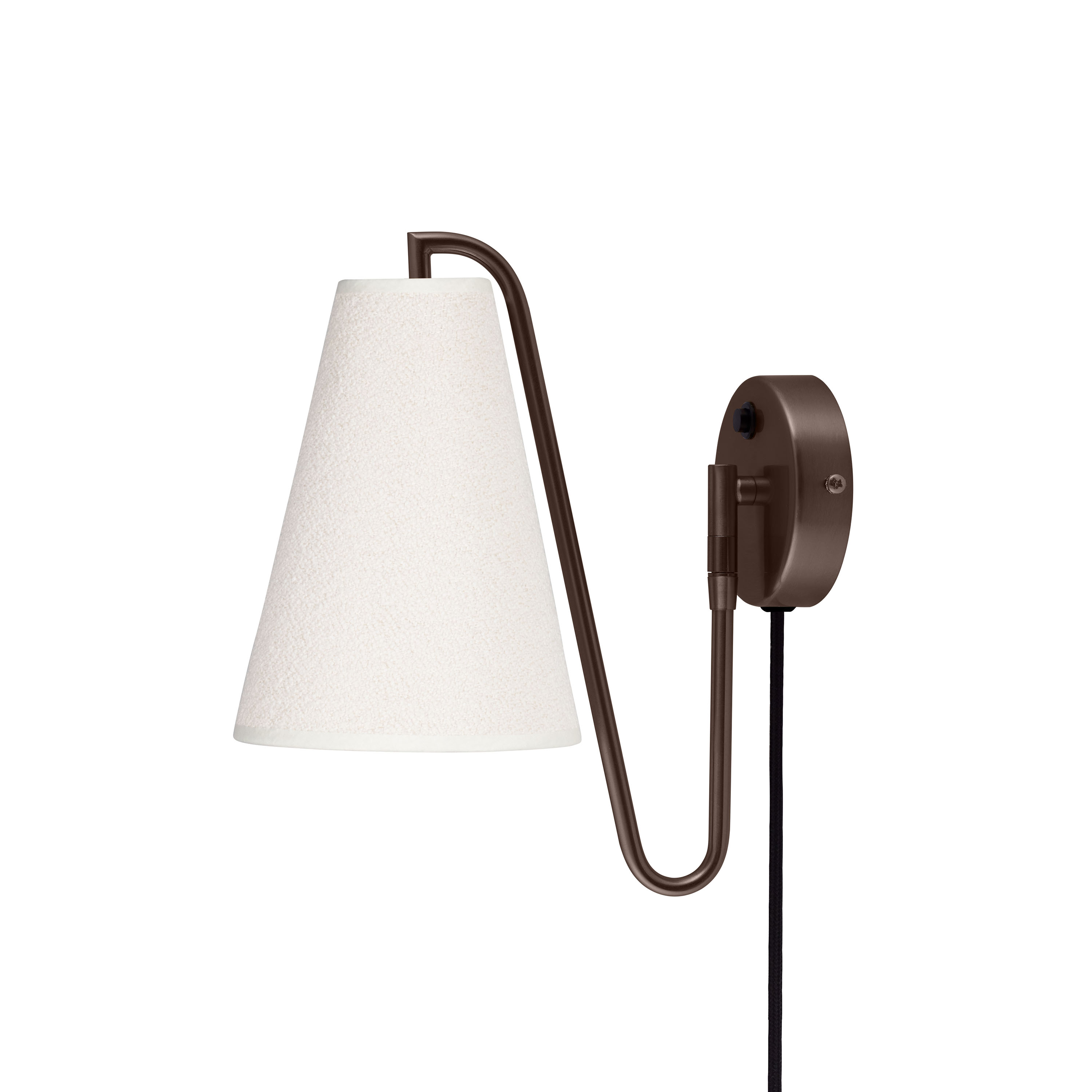 Lou Wandleuchte Weißer Bouclé/Bronze