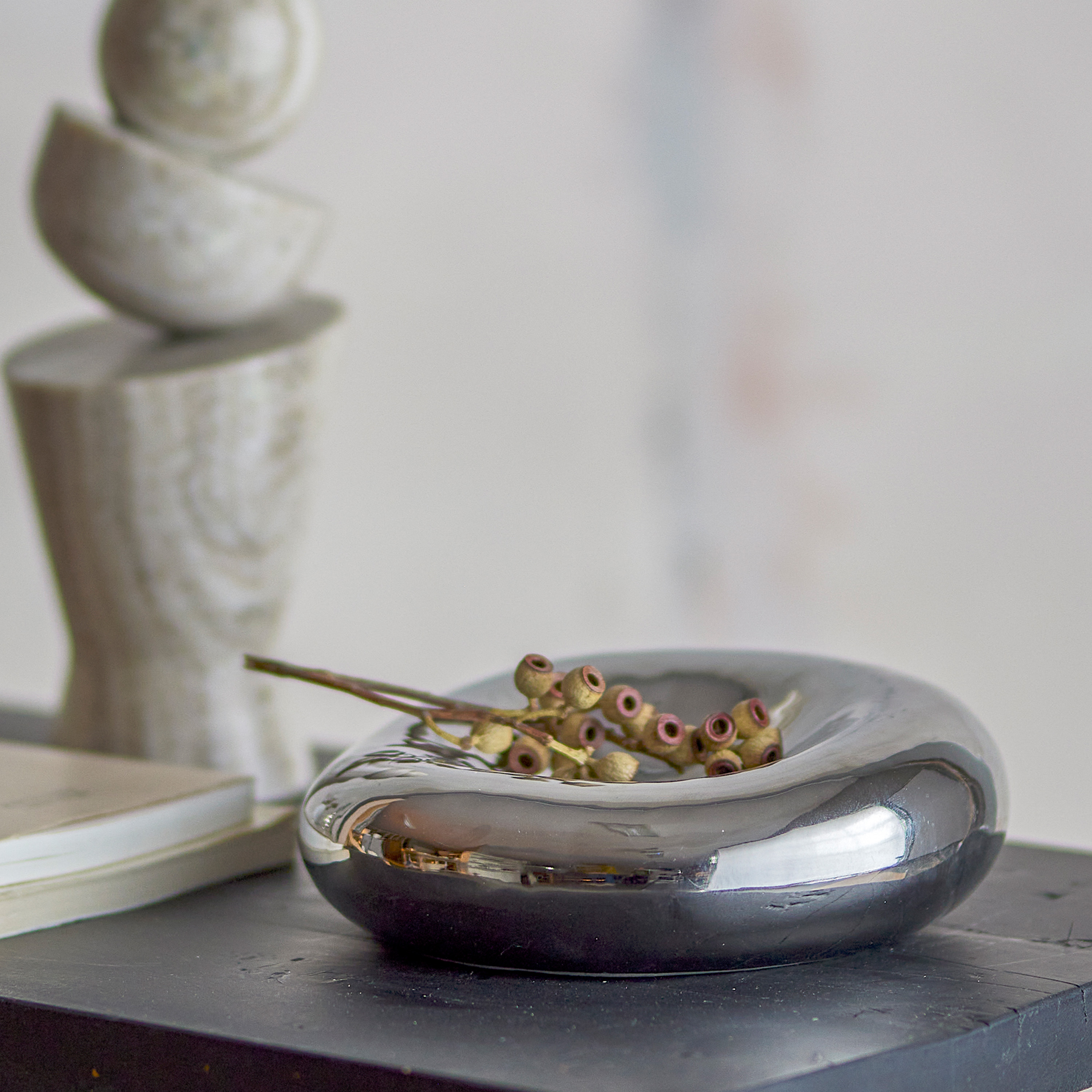 Bloomingville Shine Bowl Silver 18x6