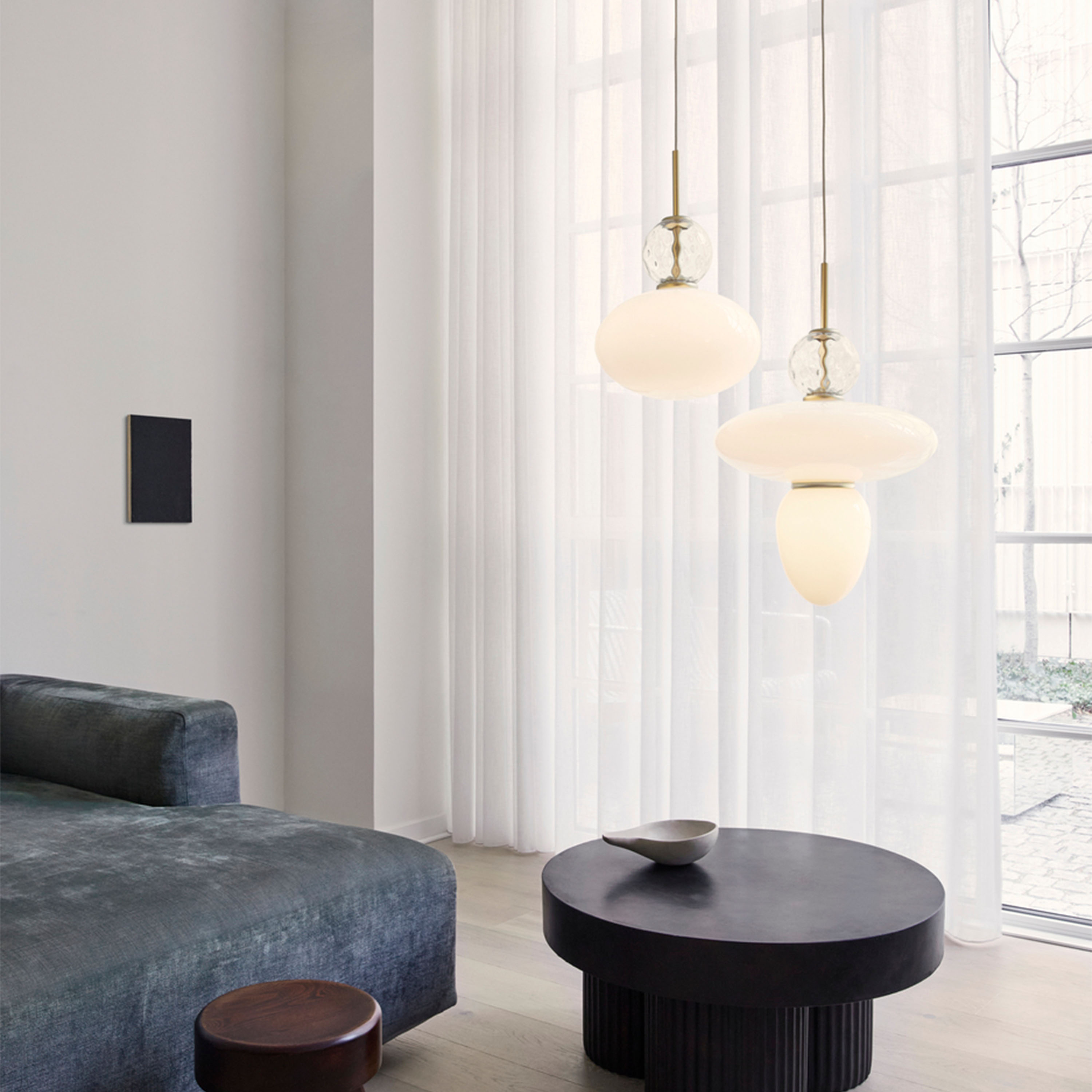 Nuura Rizzatto 43 Taklampa Satin Brass/Opal