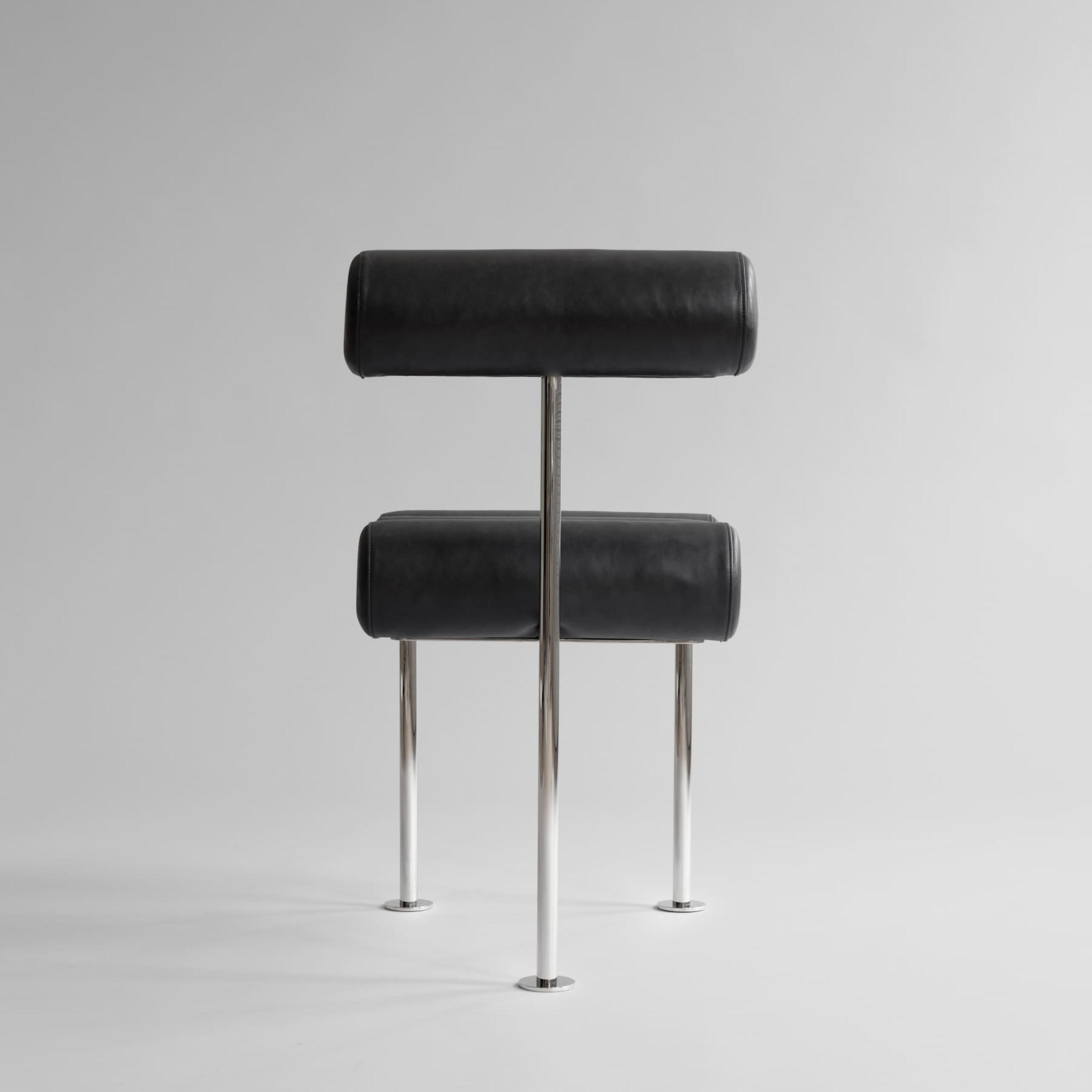 101 Copenhagen Hiro Matstol Stainless Steel/Aniline Leather Black