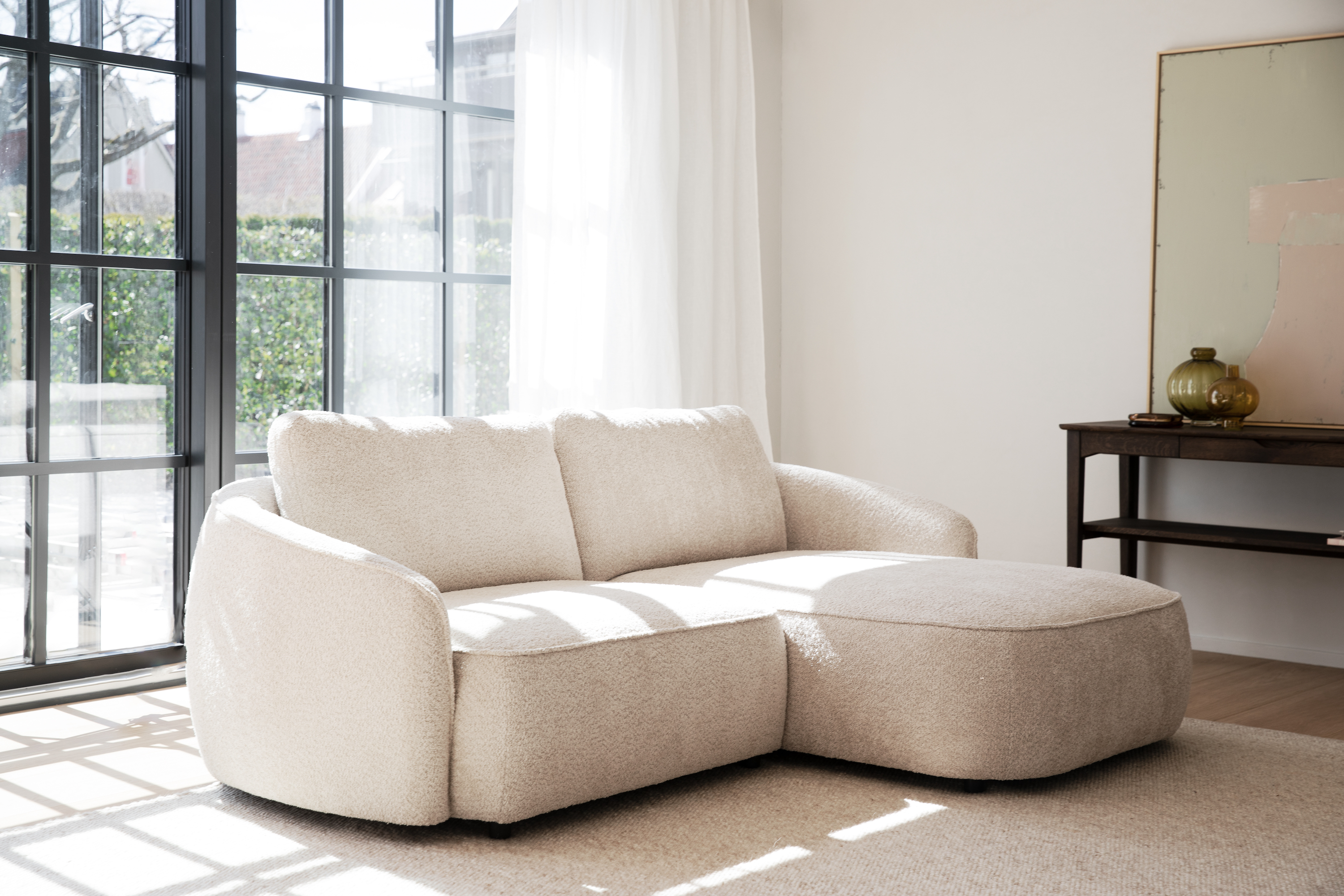 Rowico Home Norris 3-Sitzer Sofa Chaiselongue Rechts Beige 226cm