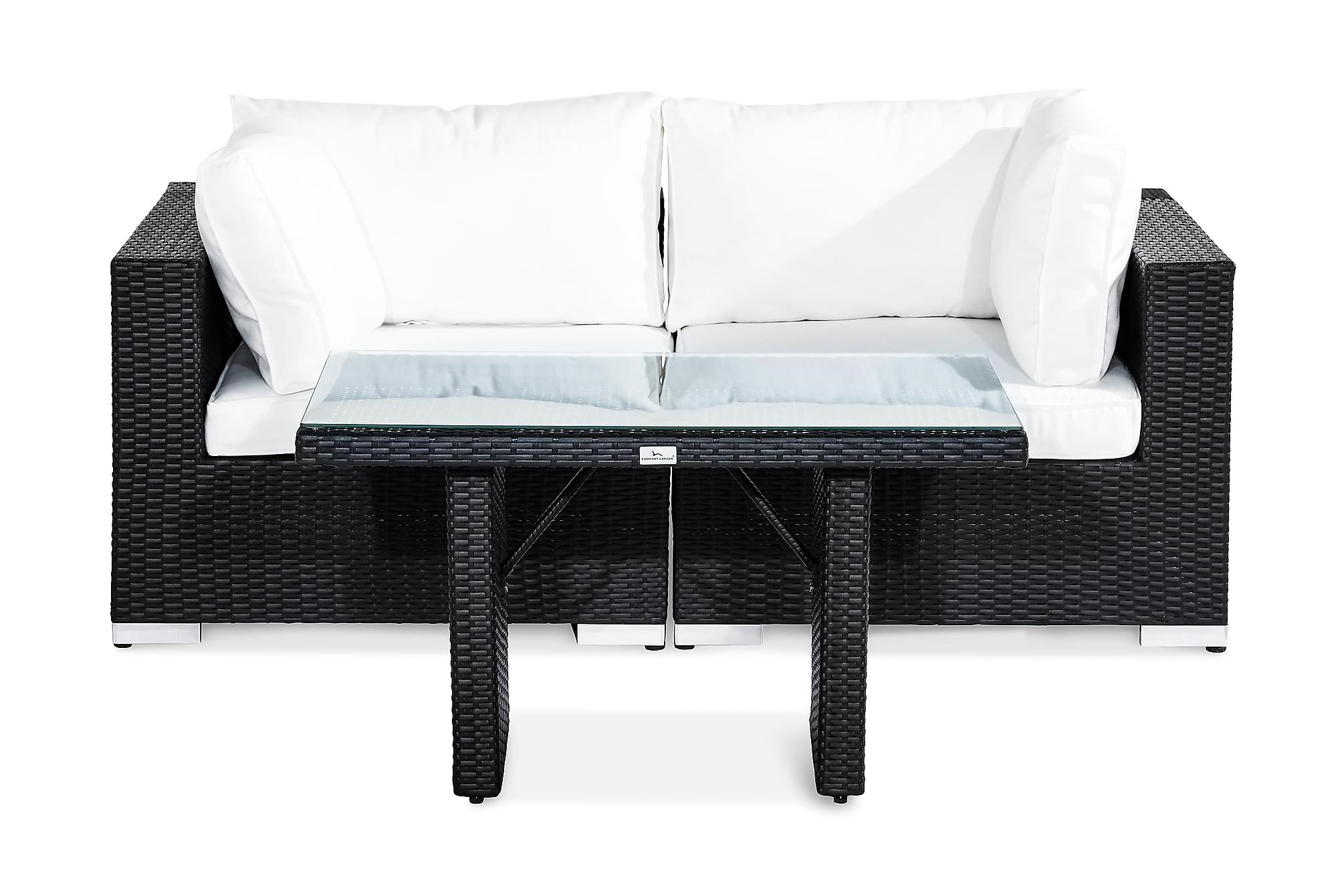 Nordic Outdoor - Bora Loungegrupp 2-sits Vit/Svart - Brun
