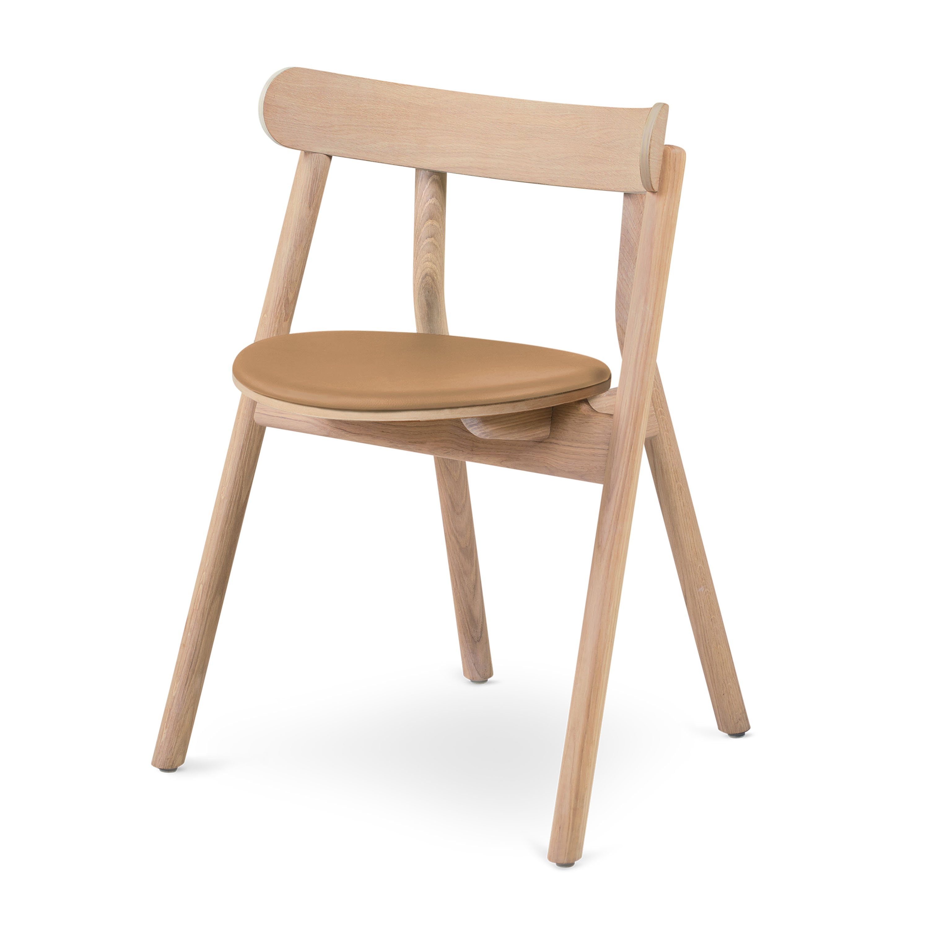 Oaki Matstol Brown Leather/Light Oak