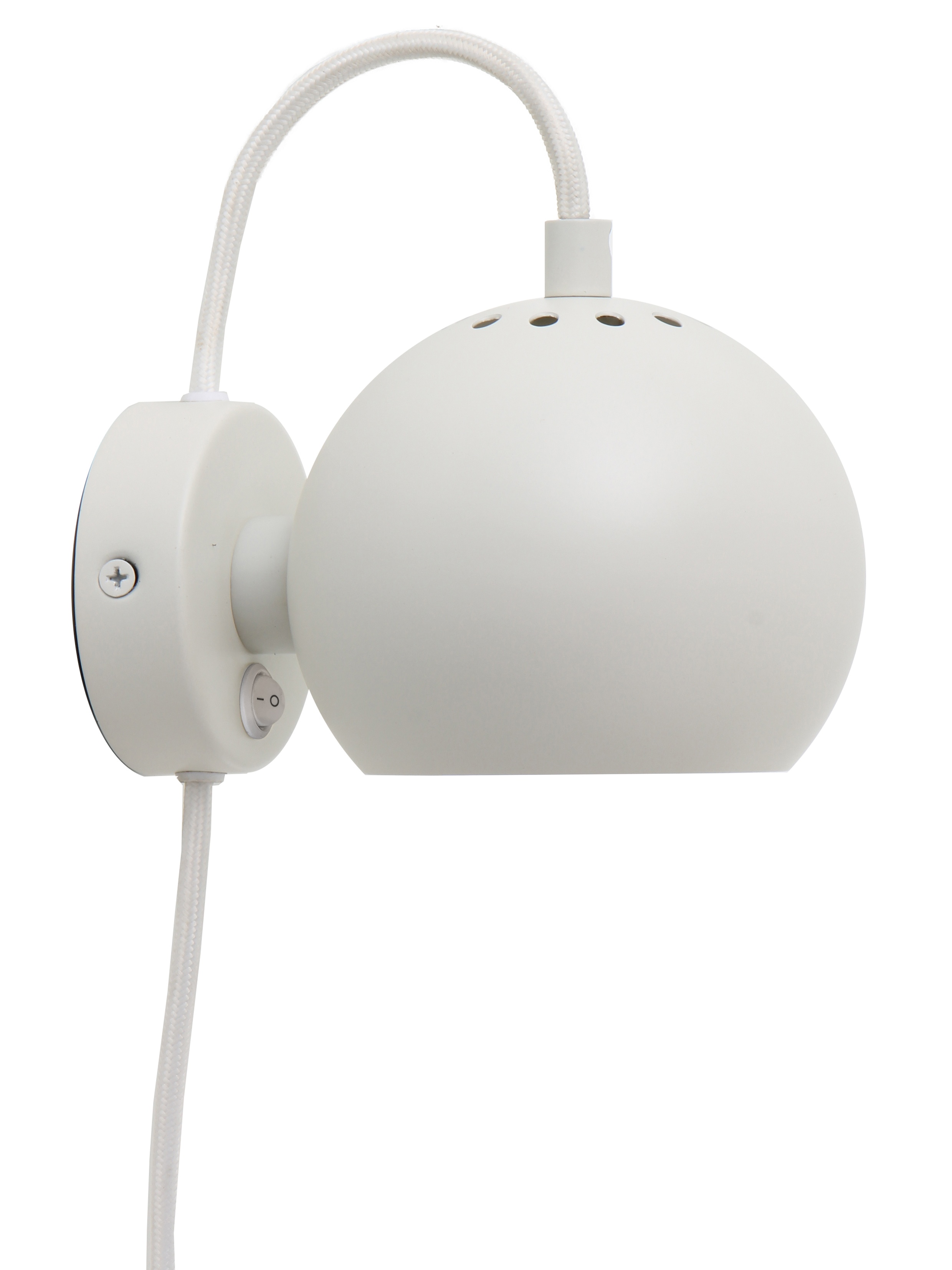 Ball Vägglampa Matt White Ø12