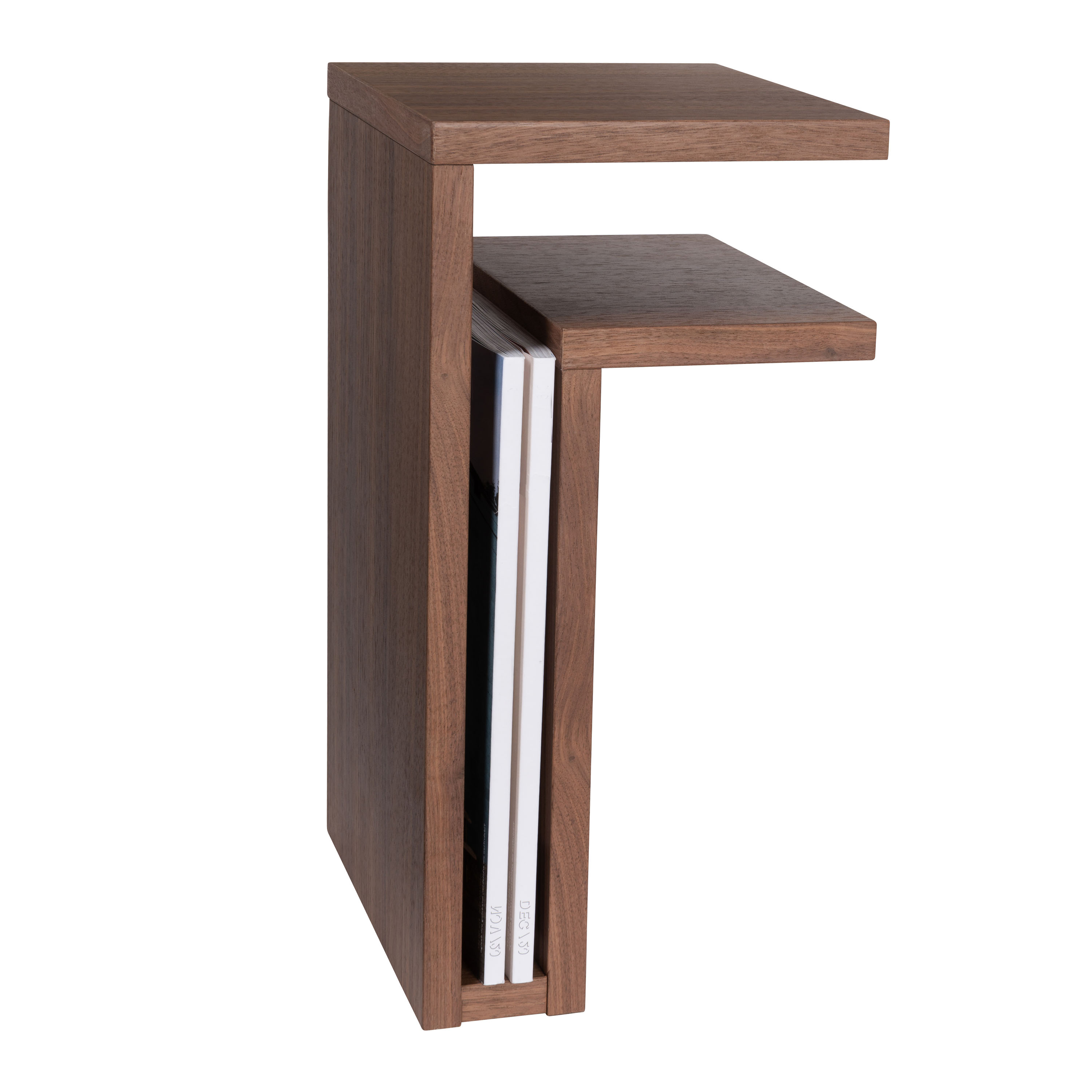 Maze F-Shelf Right Bedside Table Walnut