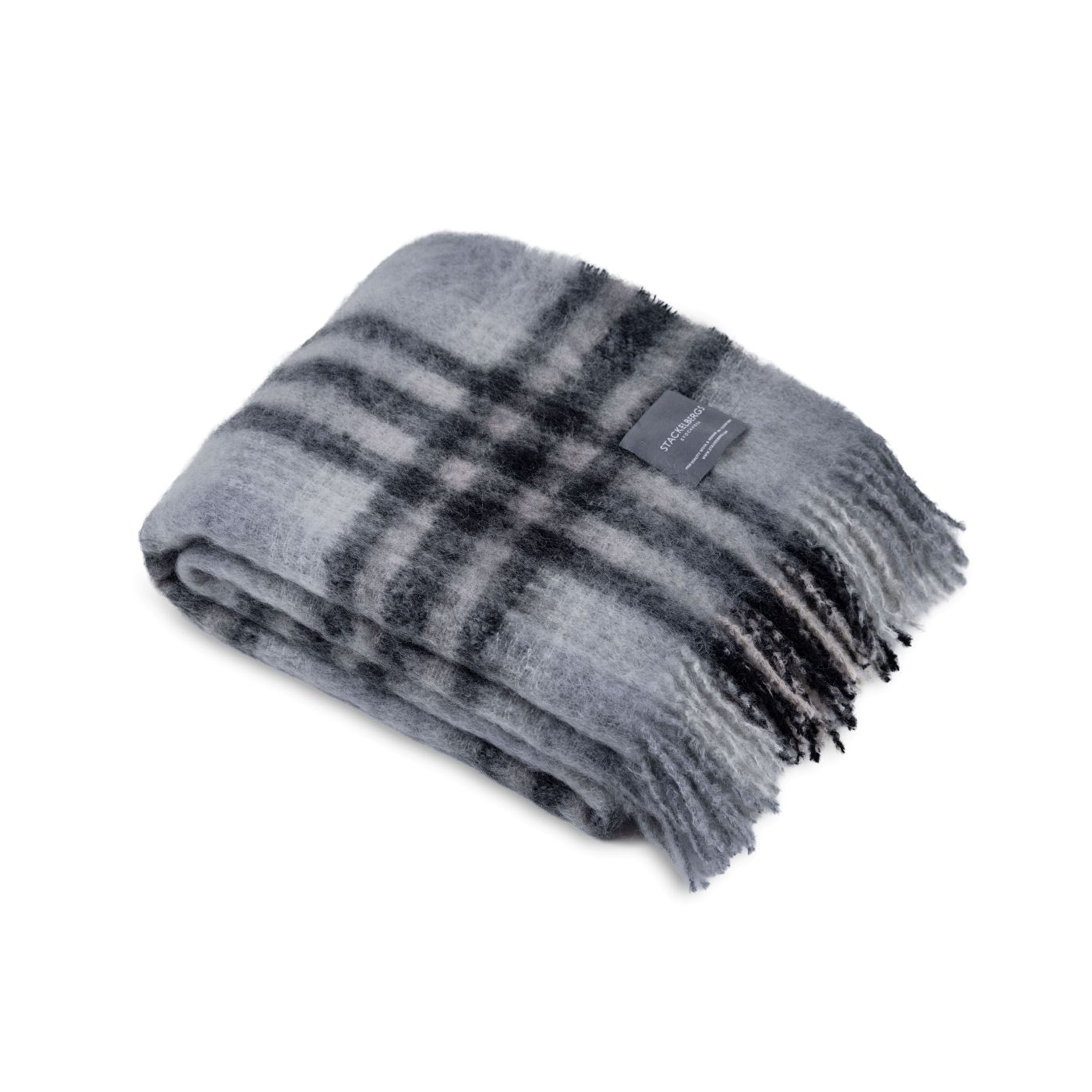 Mohair Pläd Black & Skiffer Check