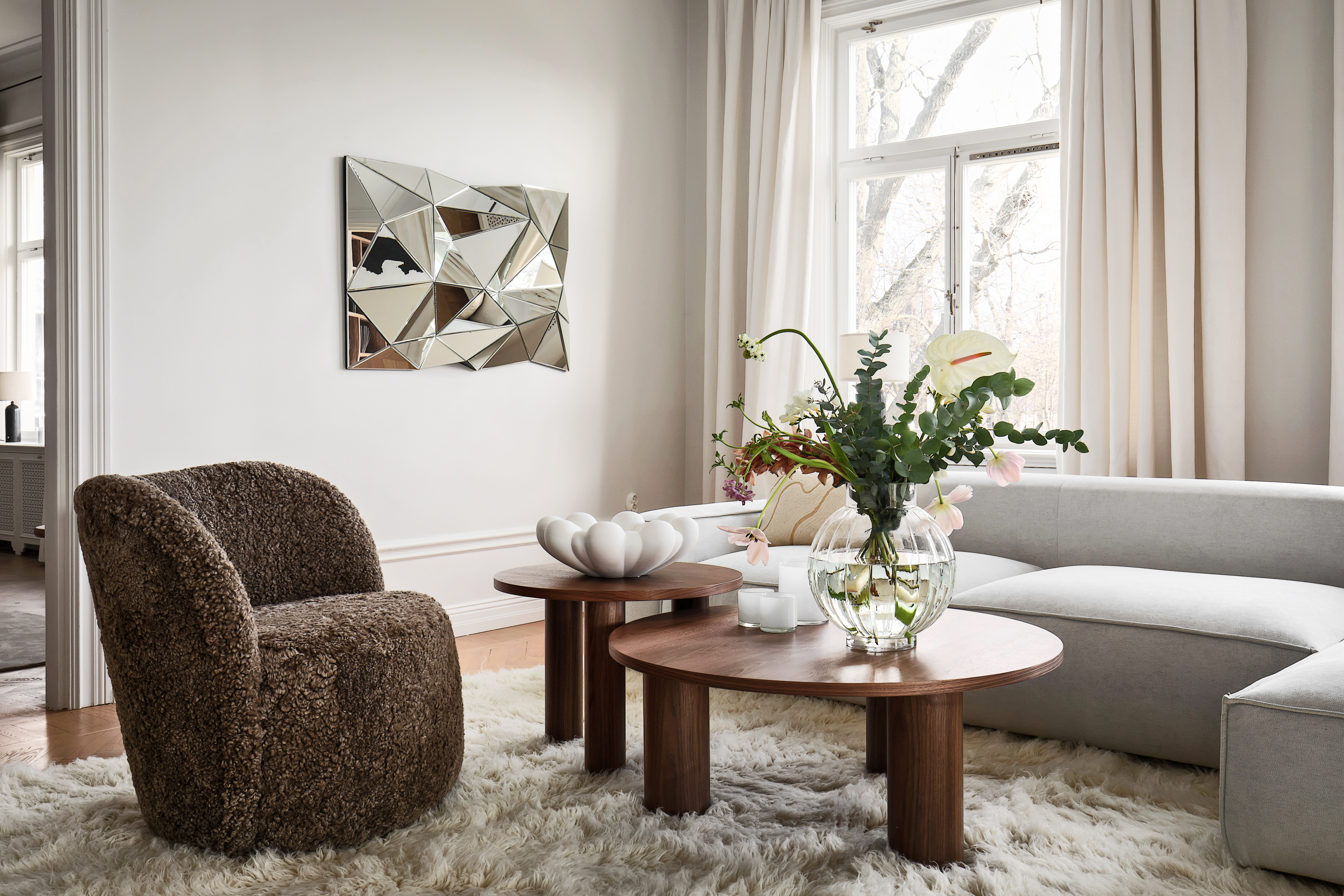 Nordic Home Melvin Soffbord Valnöt Ø100