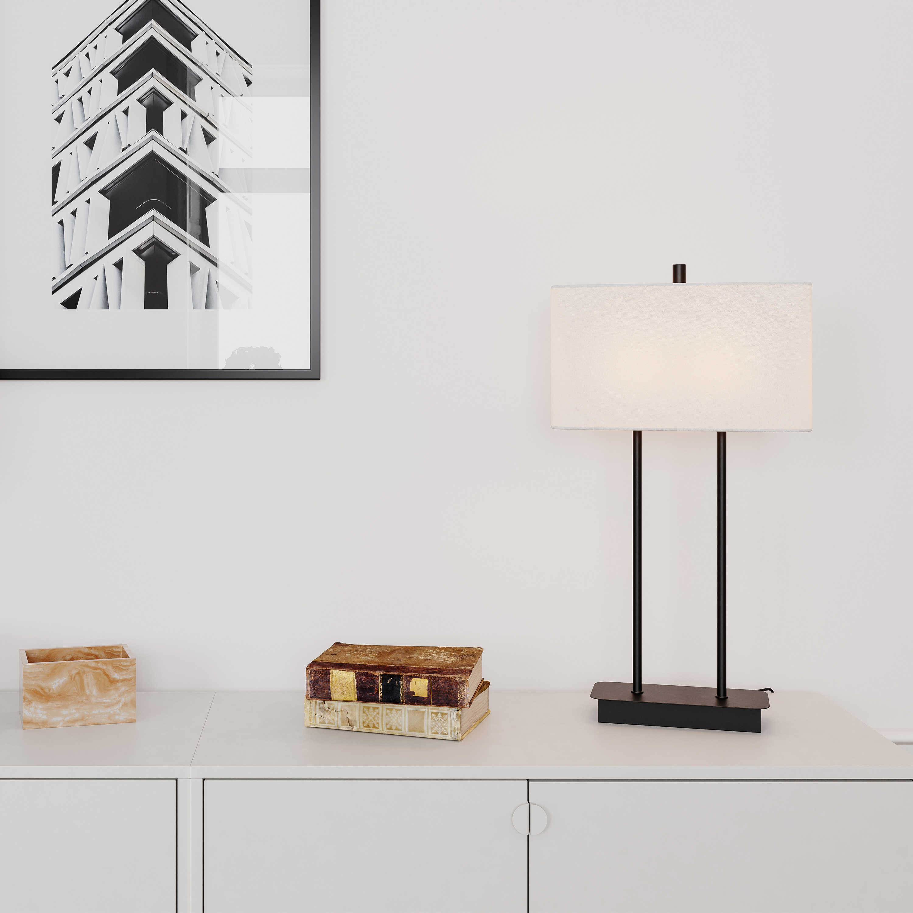 By Rydéns Luton Bordslampa Svart/Vit 65cm