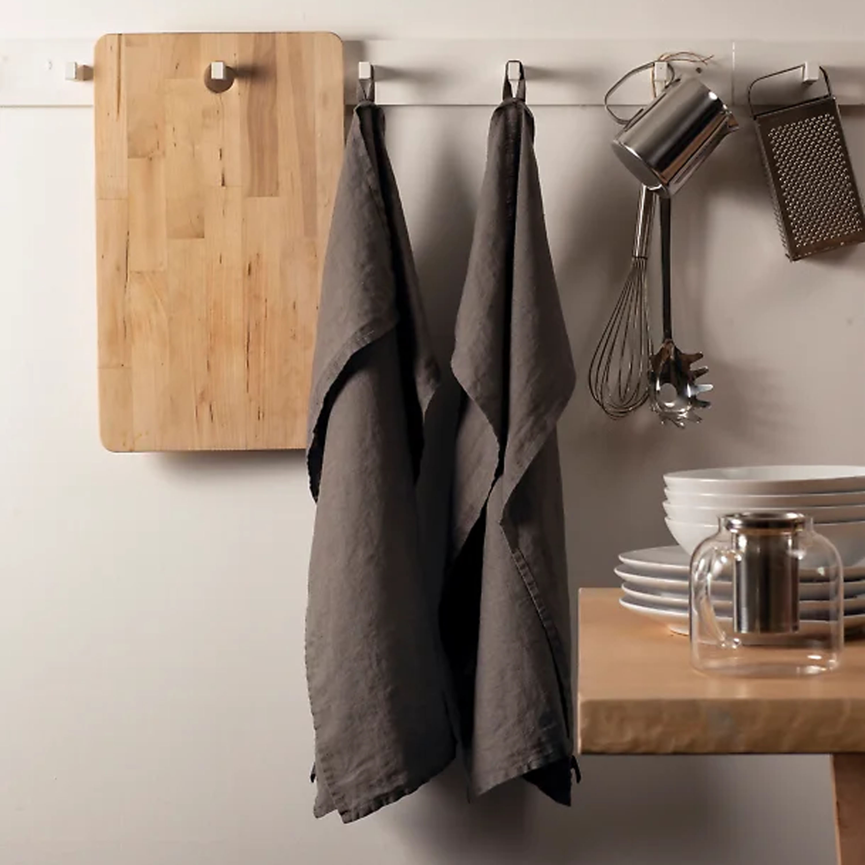 Himla Sunshine Kjøkkenhåndkle Charcoal 2-Pakning 50x70