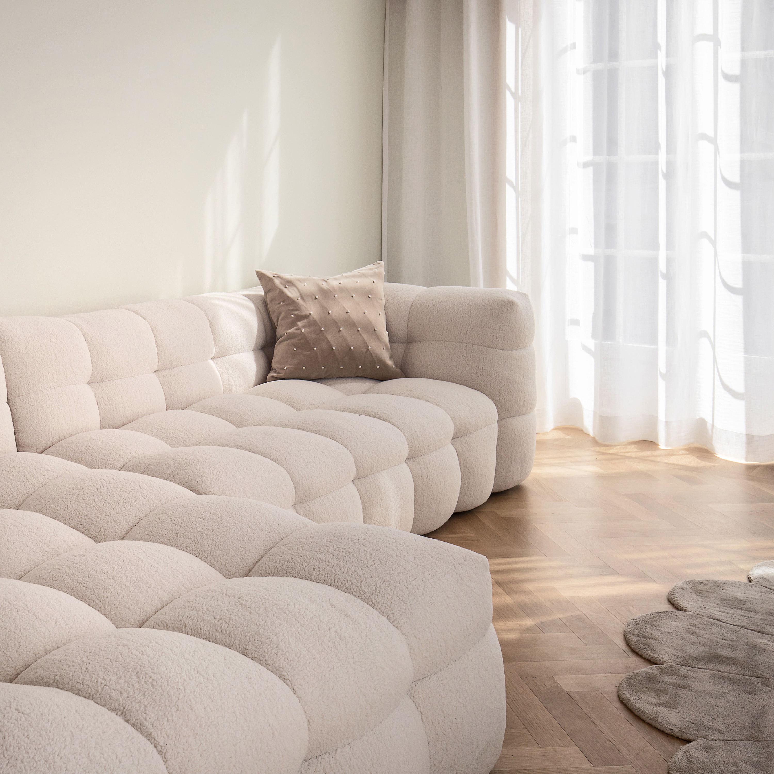 Sleepo Collection Billie Divaanisohva Vasen Creme Teddy