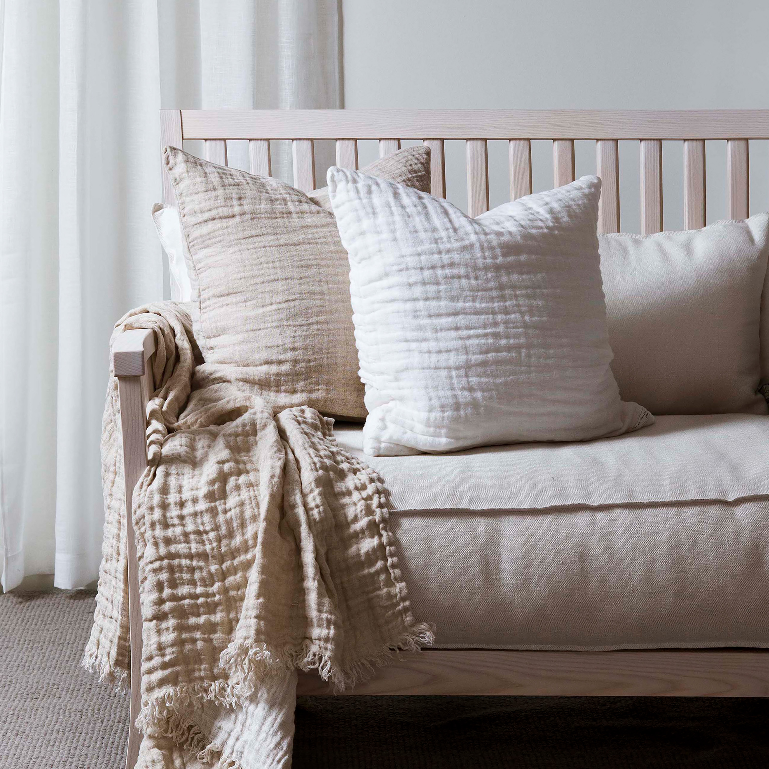 Himla Hannelin Kuddfodral Linne White 50x50