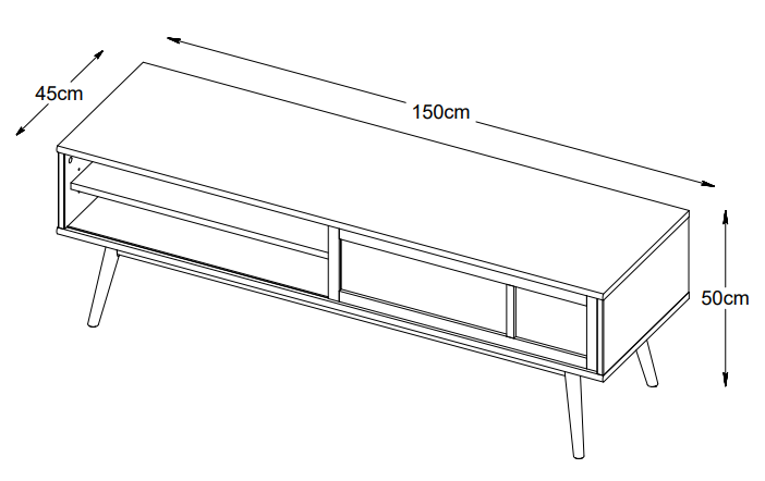 Nordic Home Sofia TV-Benk Natural Oak 150cm