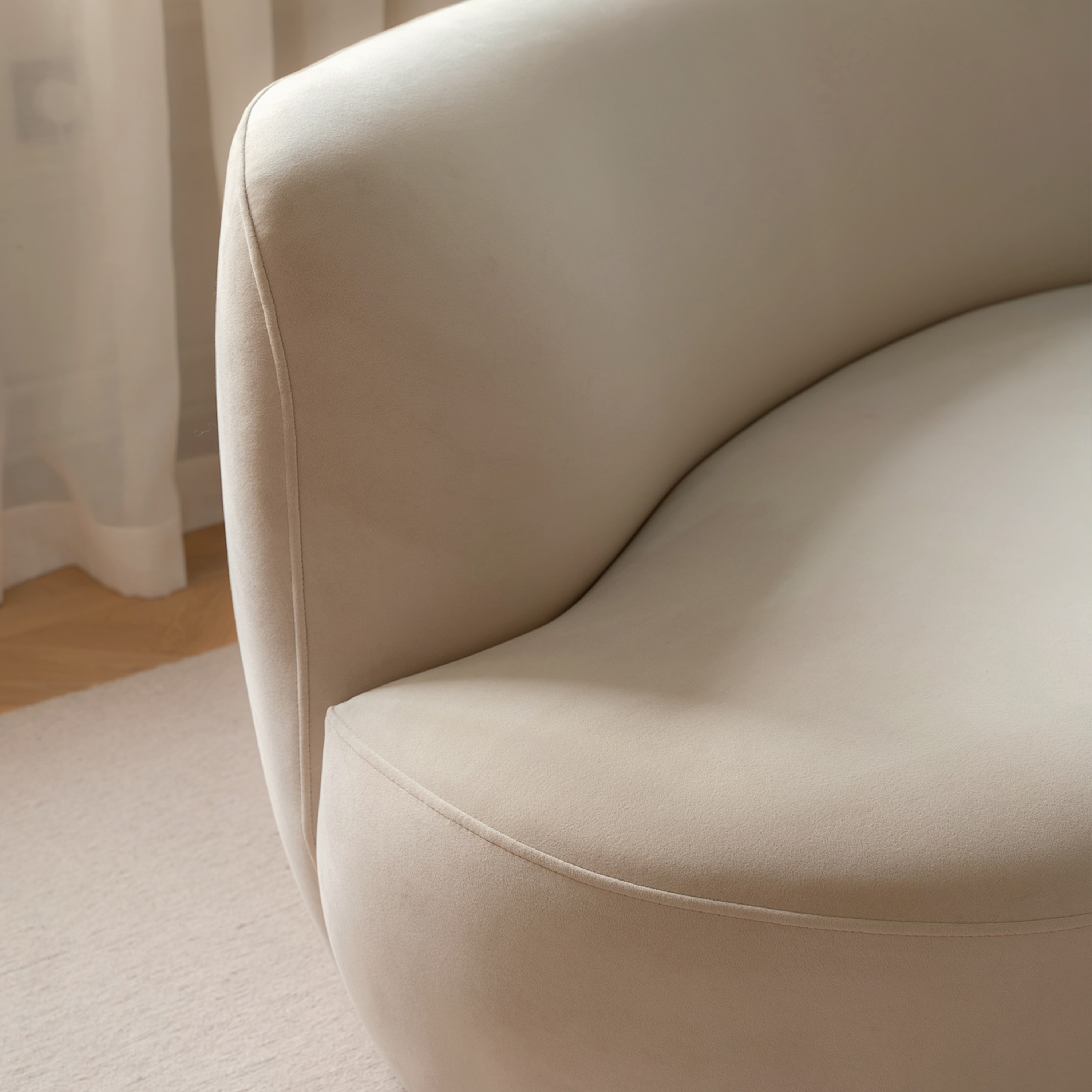 Sleepo Collection Moon 4-Sitzer Sofa Samt Greige 240cm