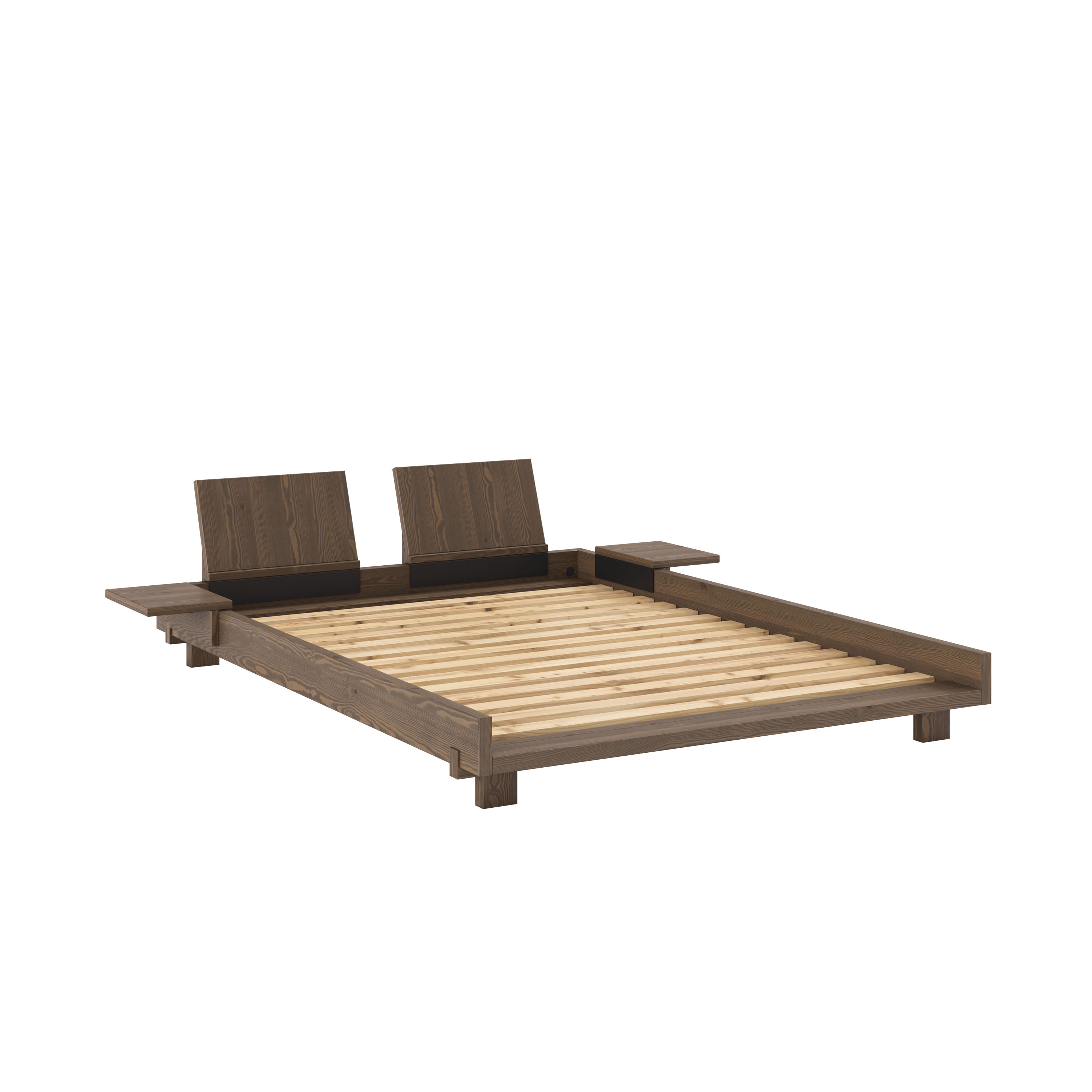 Social Sängram Carob Brown 140cm ink 2 Ryggstöd/Sidobord