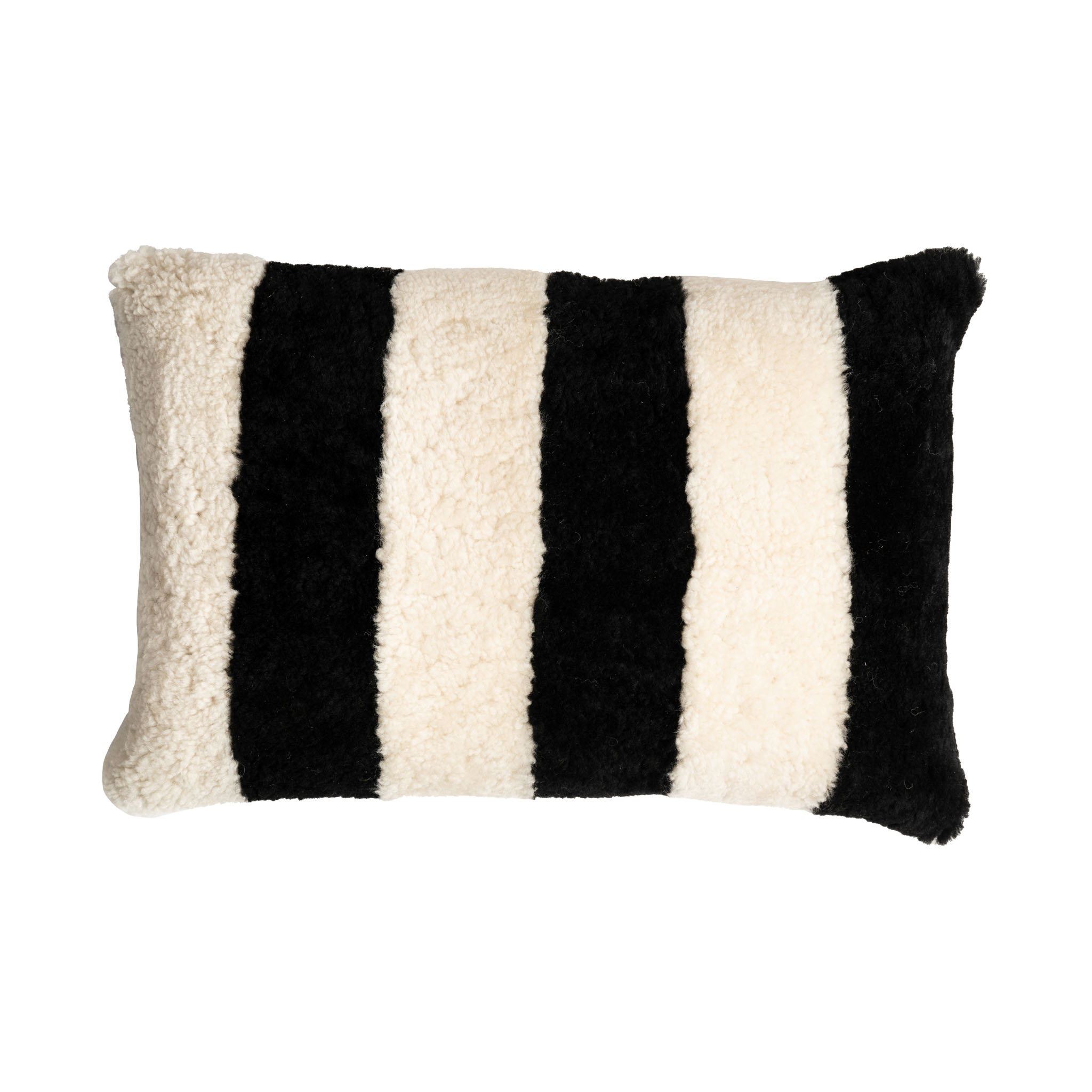 Rand Prydnadskudde Fårskinn Creme/Svart 40x60