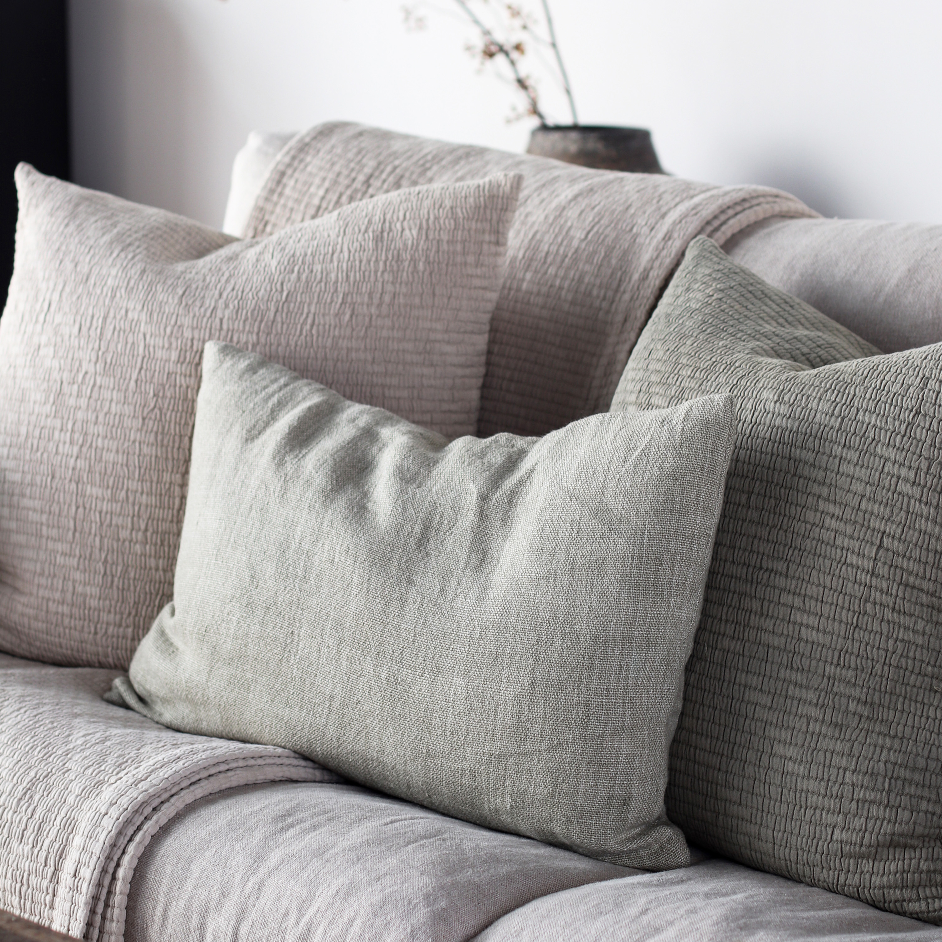 Tell me more Margaux Kissenbezug Leinen Dune 40x60
