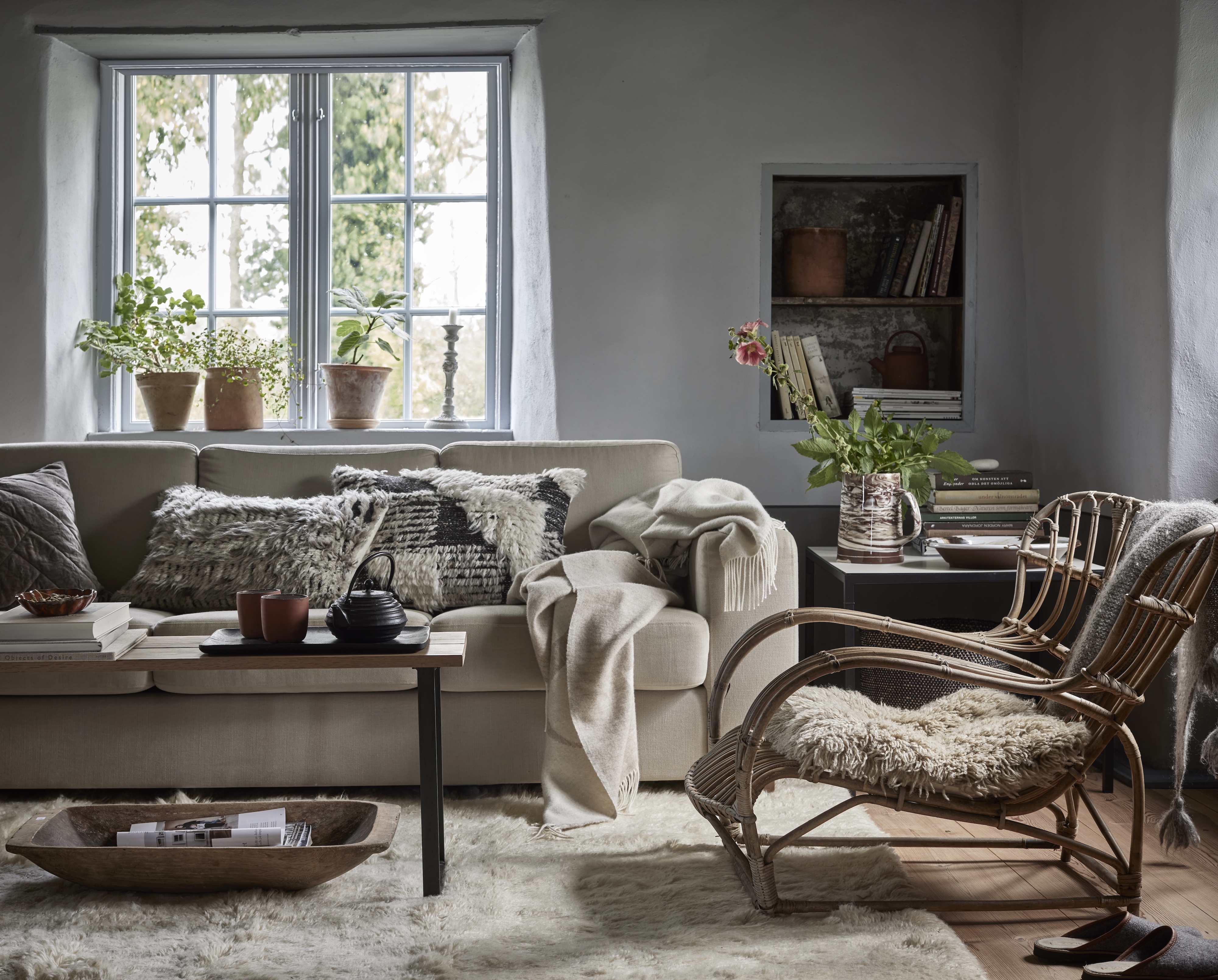 Classic Collection Cloudy Ullmatta Naturvit 200x300