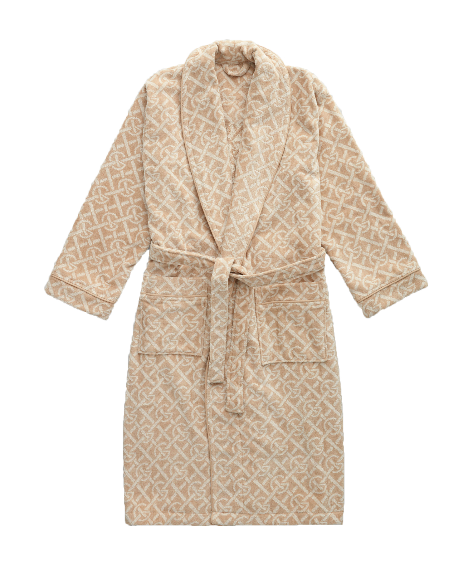 GANT Home - G-Pattern Morgenmantel Trockener Sand L - Beige - Morgenmäntel