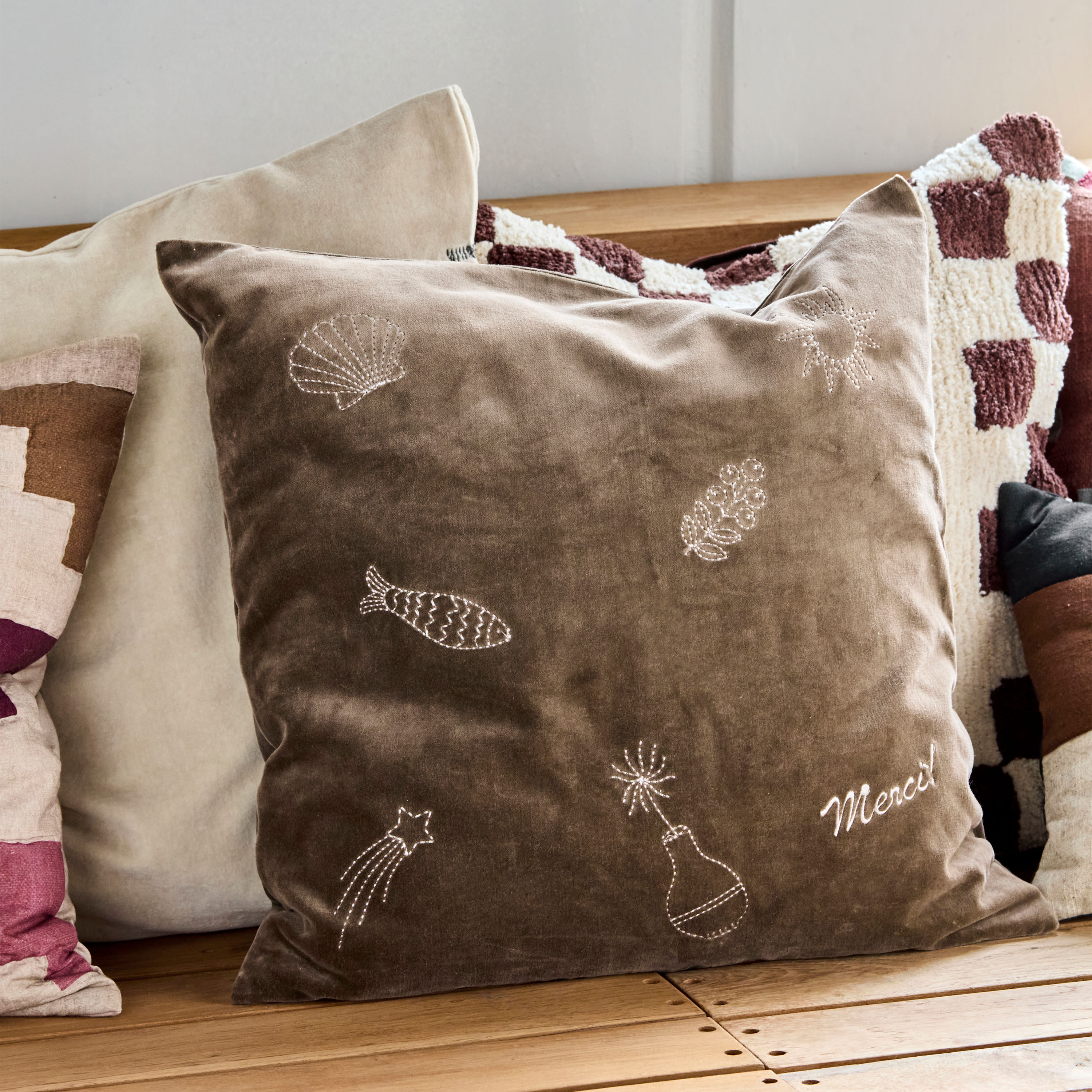 House Doctor Play Kissenbezug Braun 50x50