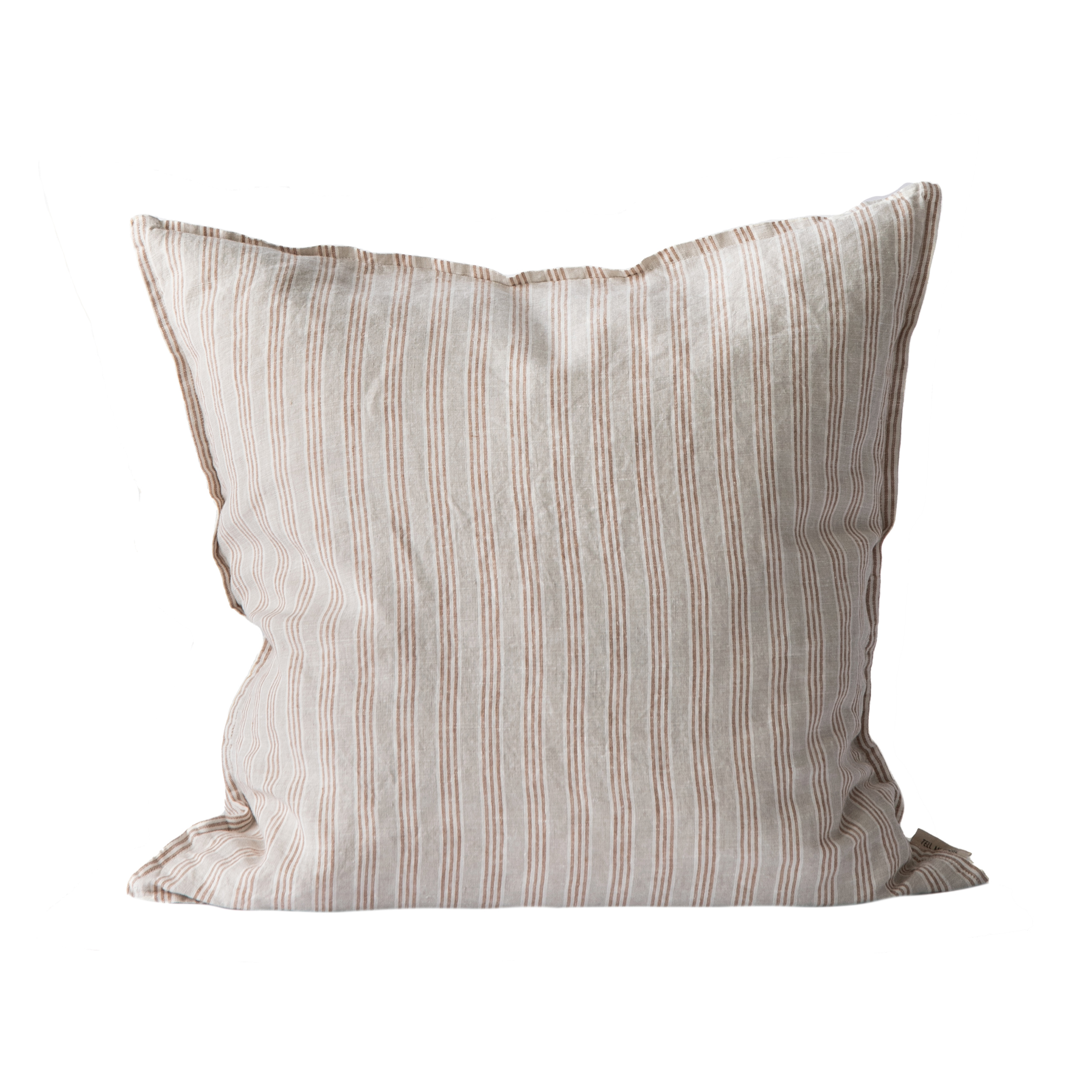 Kuddfodral Linne Hazelnut Stripe 50x50