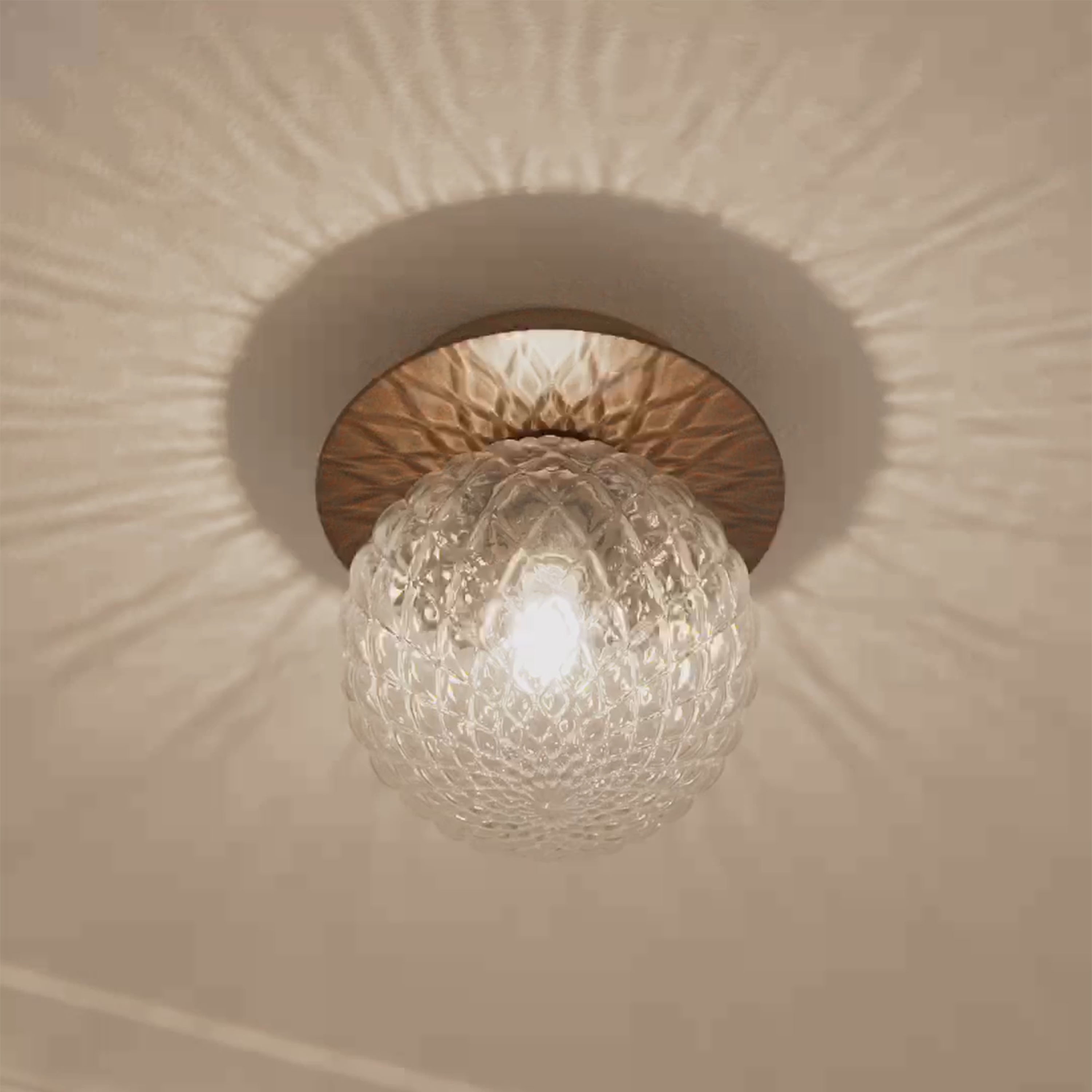 Nuura Liila 1 Vägg-/taklampa Dark Bronze/Optic Clear Small