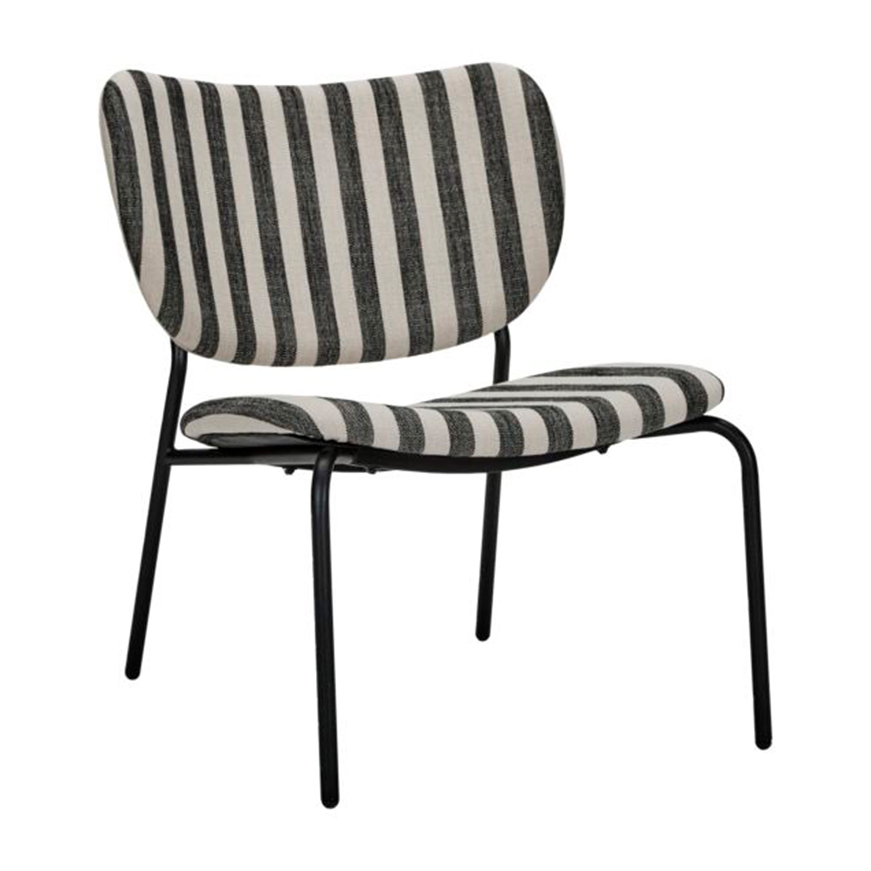 House Doctor - Longa Loungesessel Schwarz/Off-White - Weiß