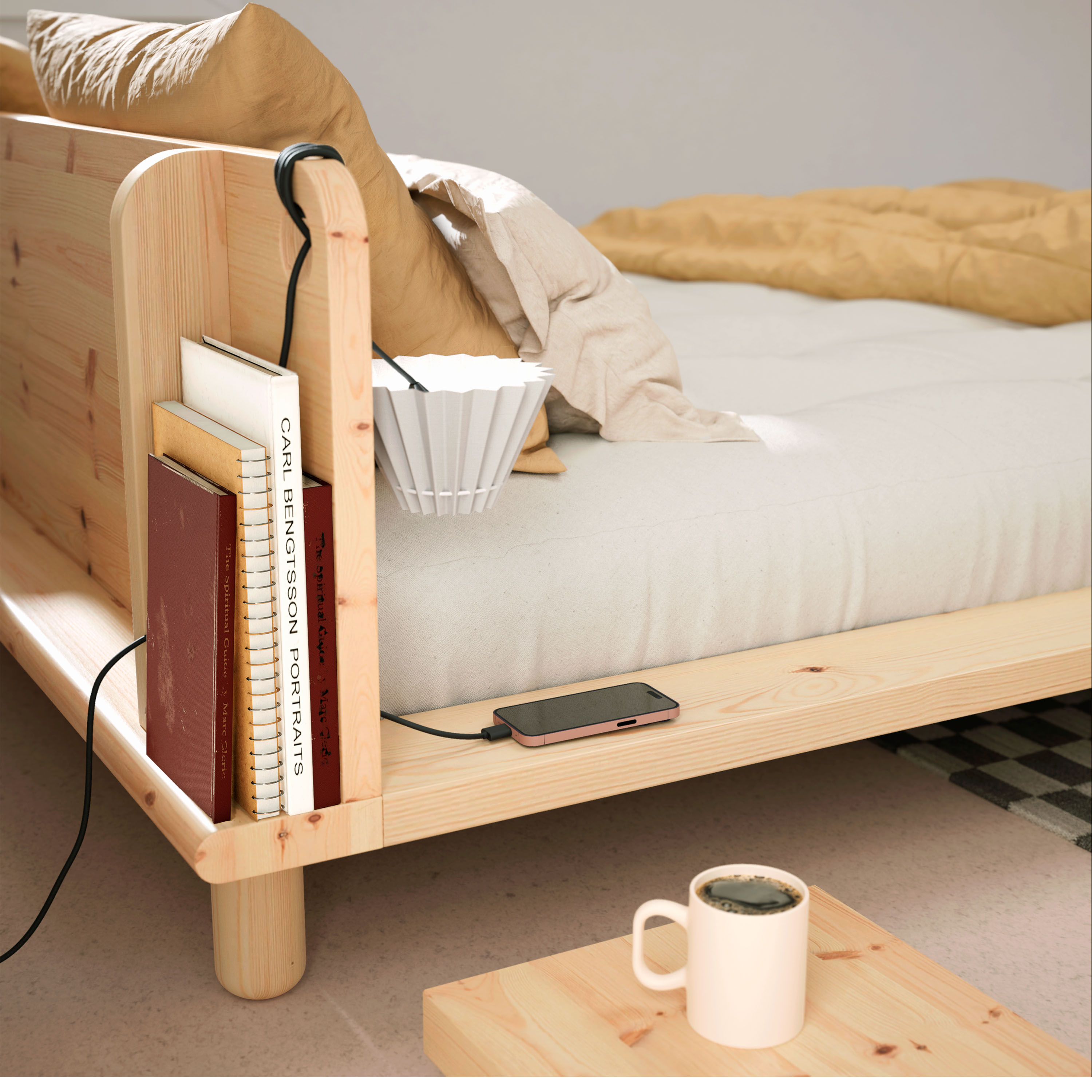 Karup Design Peek Sängram inkl Sänglampa Natur 160cm