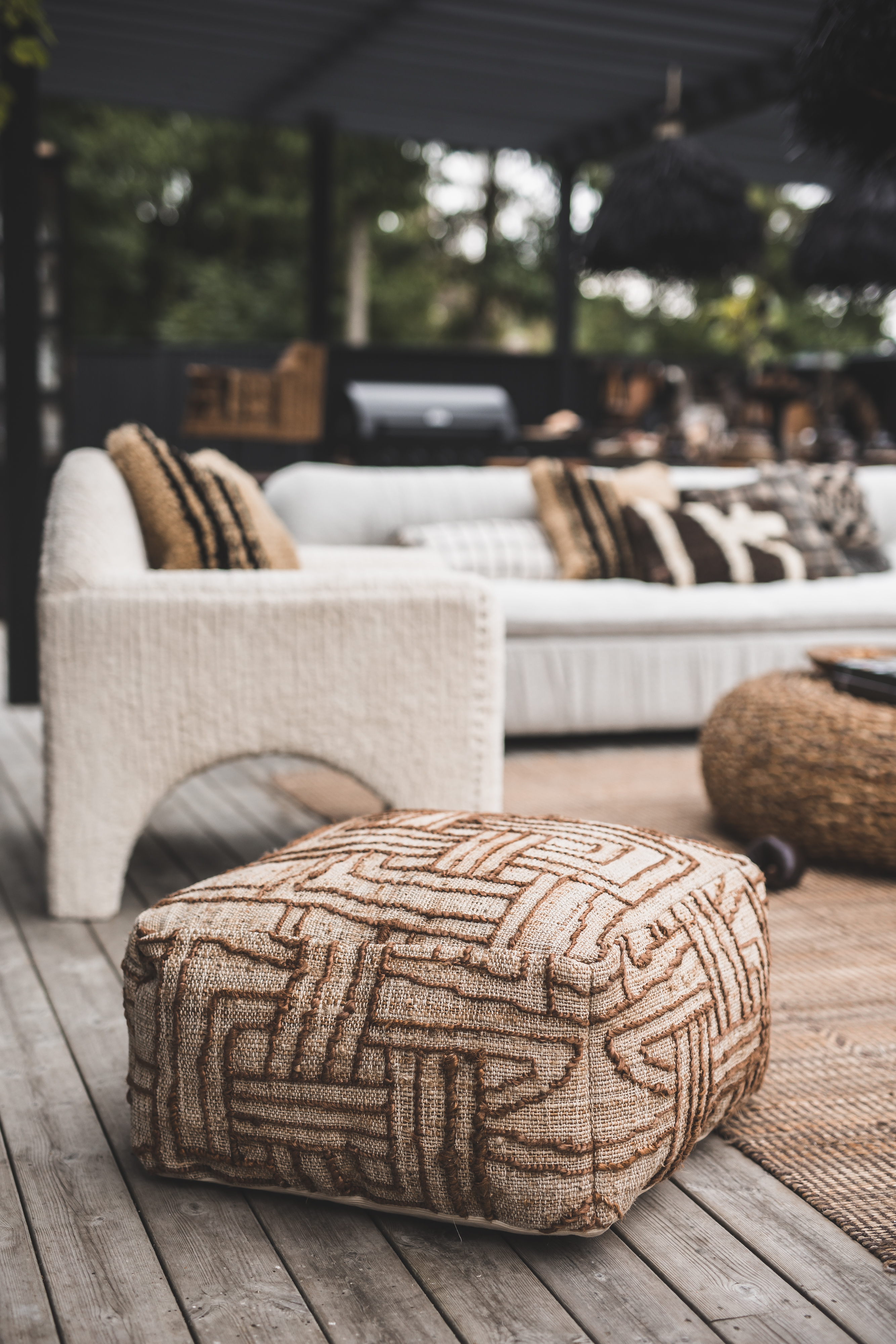 Jakobsdals Kiana Hocker Beige/Braun 60x60