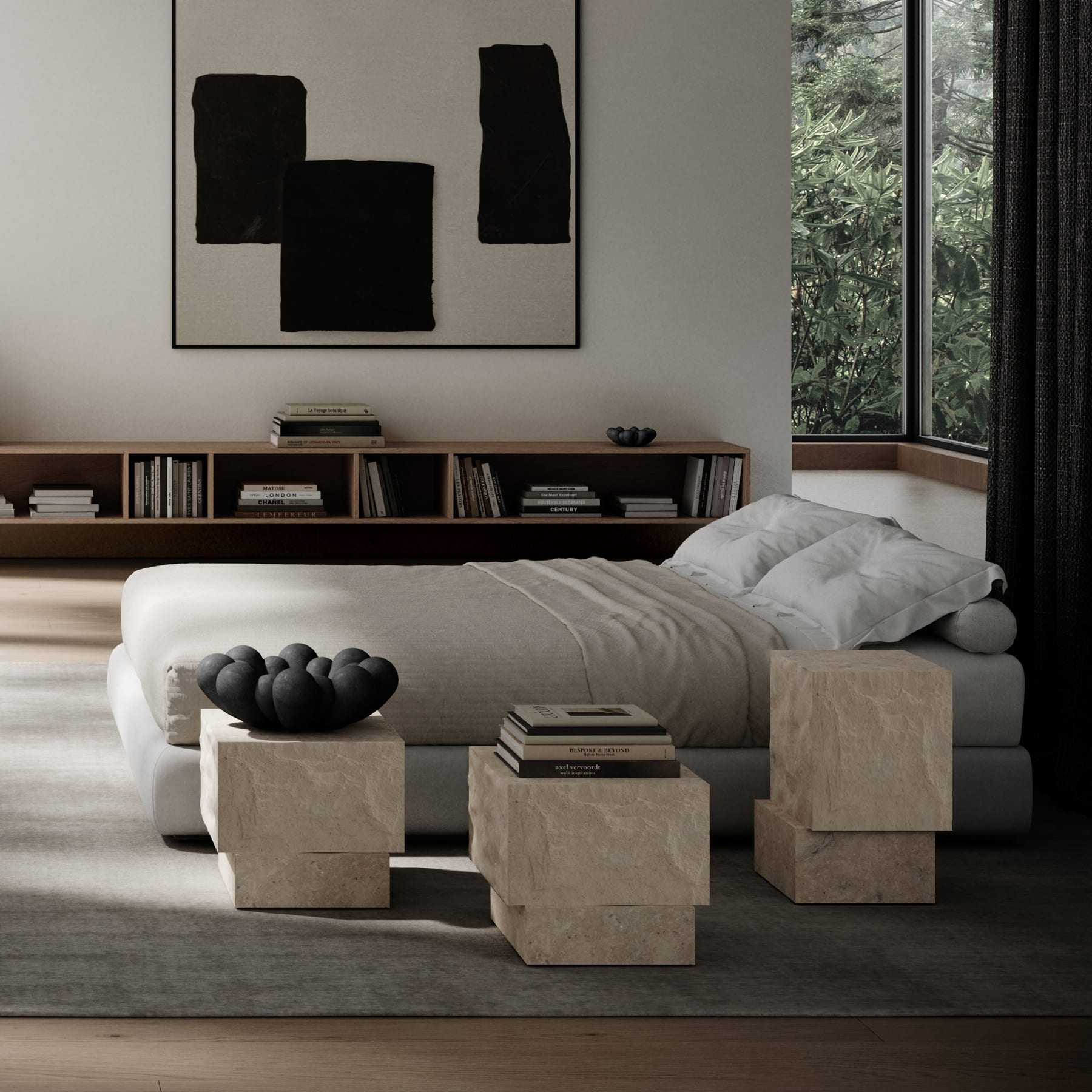 101 Copenhagen Temple Couchtisch Kalkstein Hoch