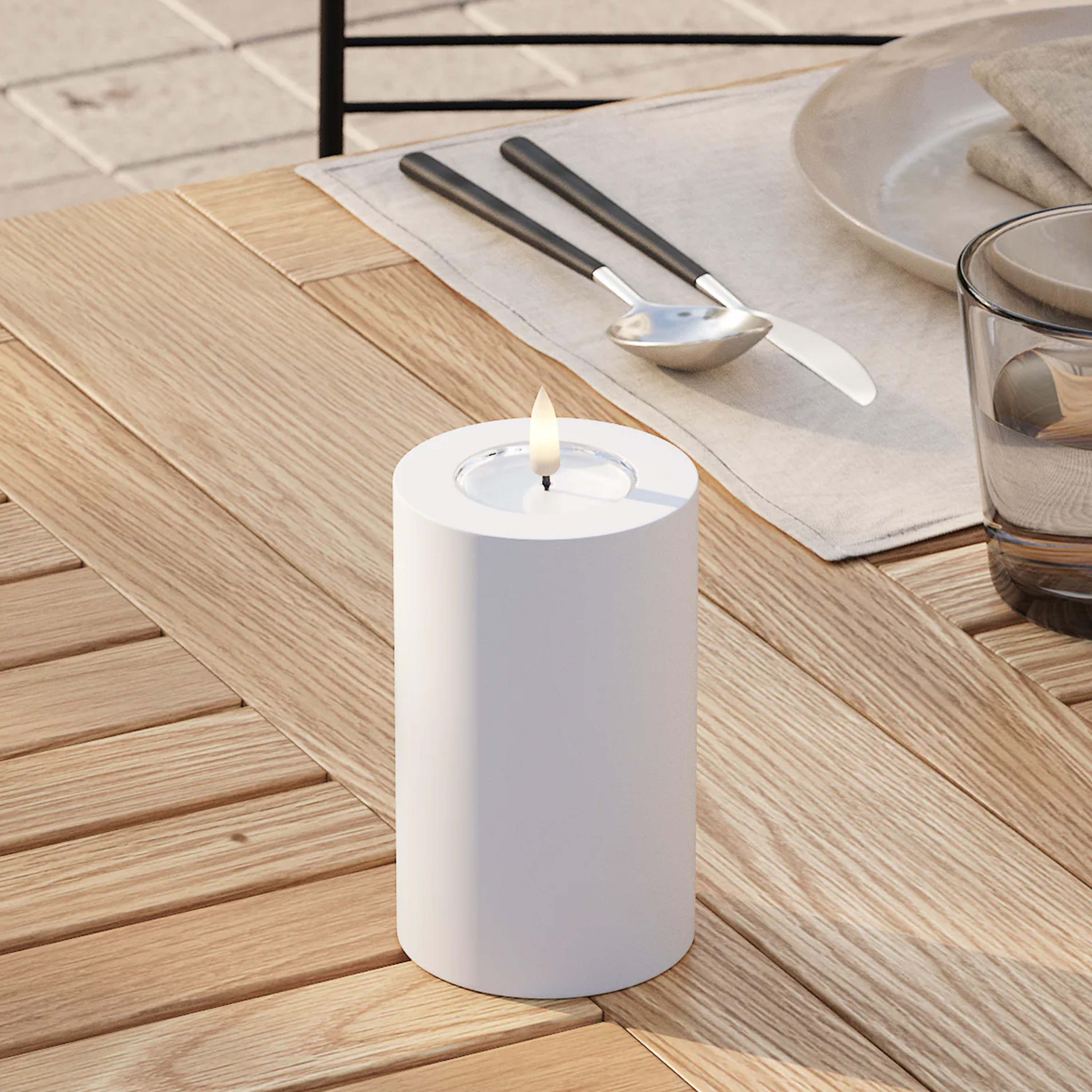 Deluxe Homeart LED Blokklys Utendørs Hvit 12cm