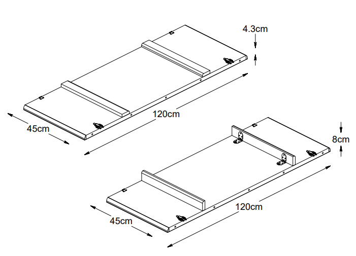 Nordic Home Alice Ileggsplate Natural Oak 45x120