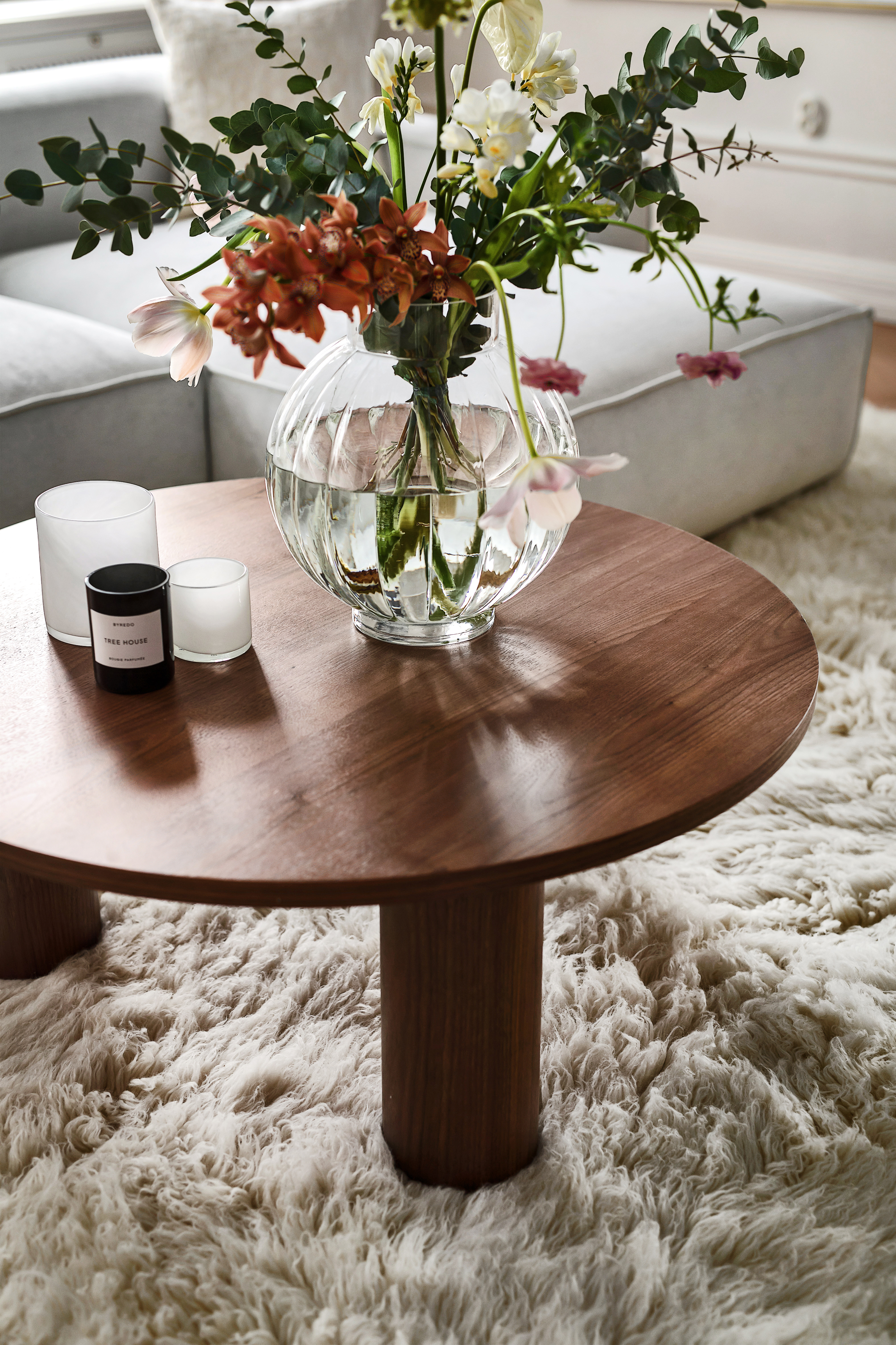 Nordic Home Melvin Soffbord Valnöt Ø100