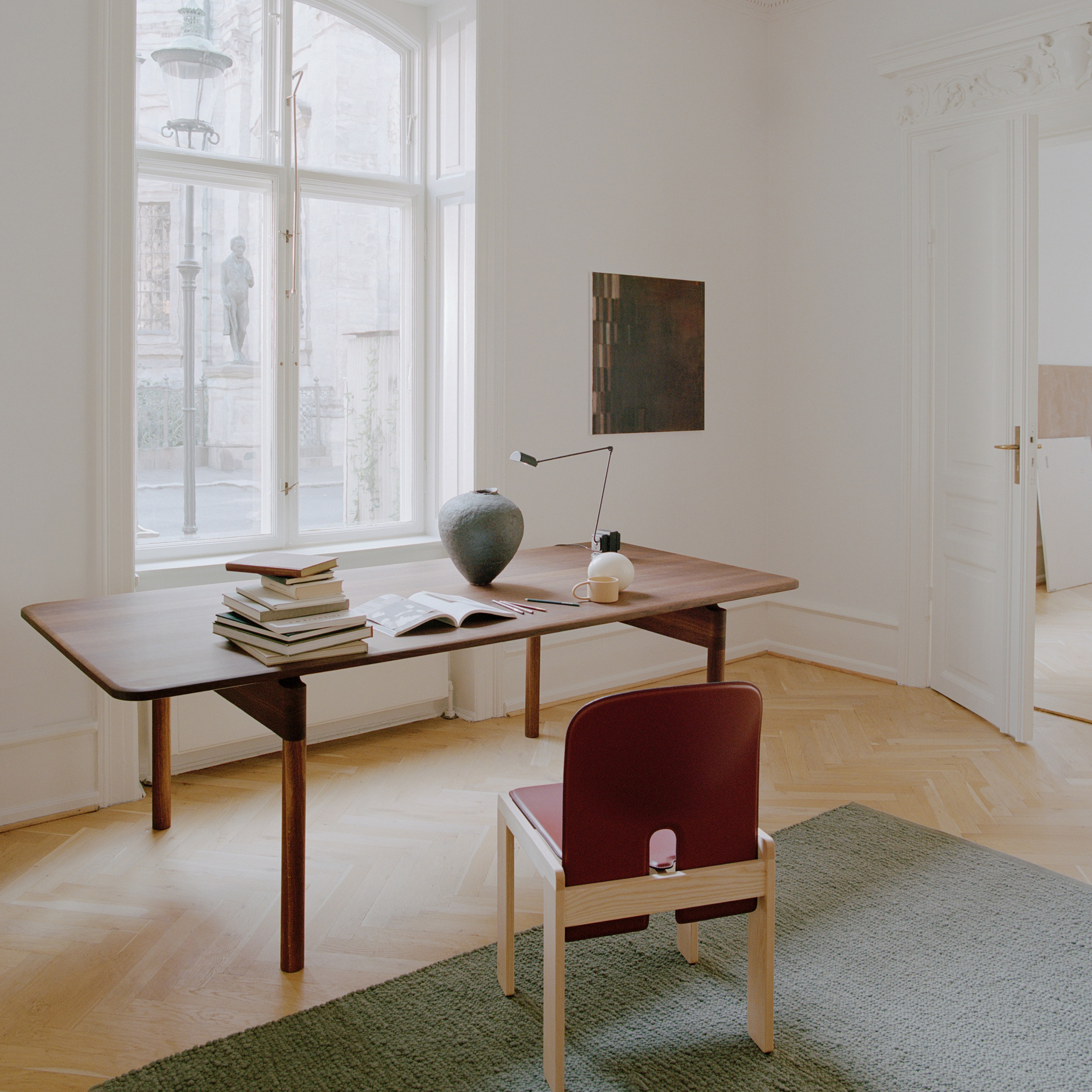 Linie Design Pebbled Poem Wollteppich Moss 200x300