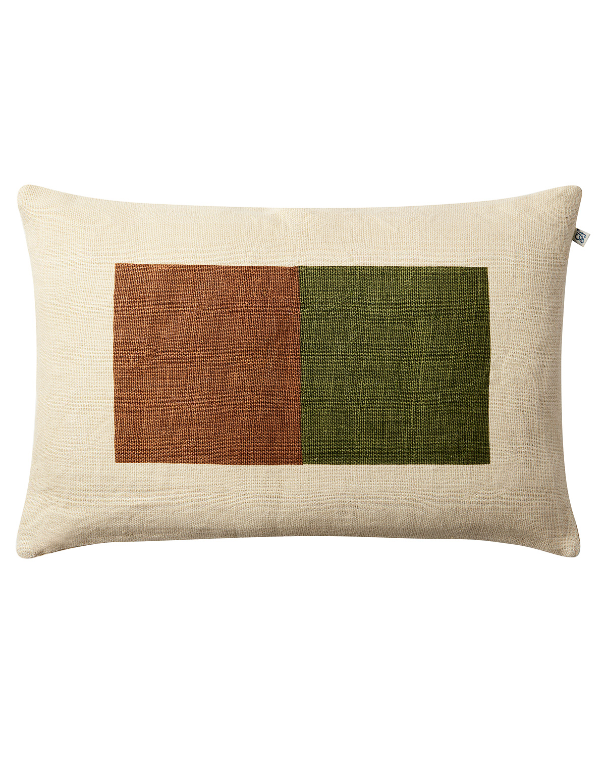 Chhatwal & Jonsson - Deepak Kuddfodral Linne Light Beige/Cactus Green/Terracotta 40x60