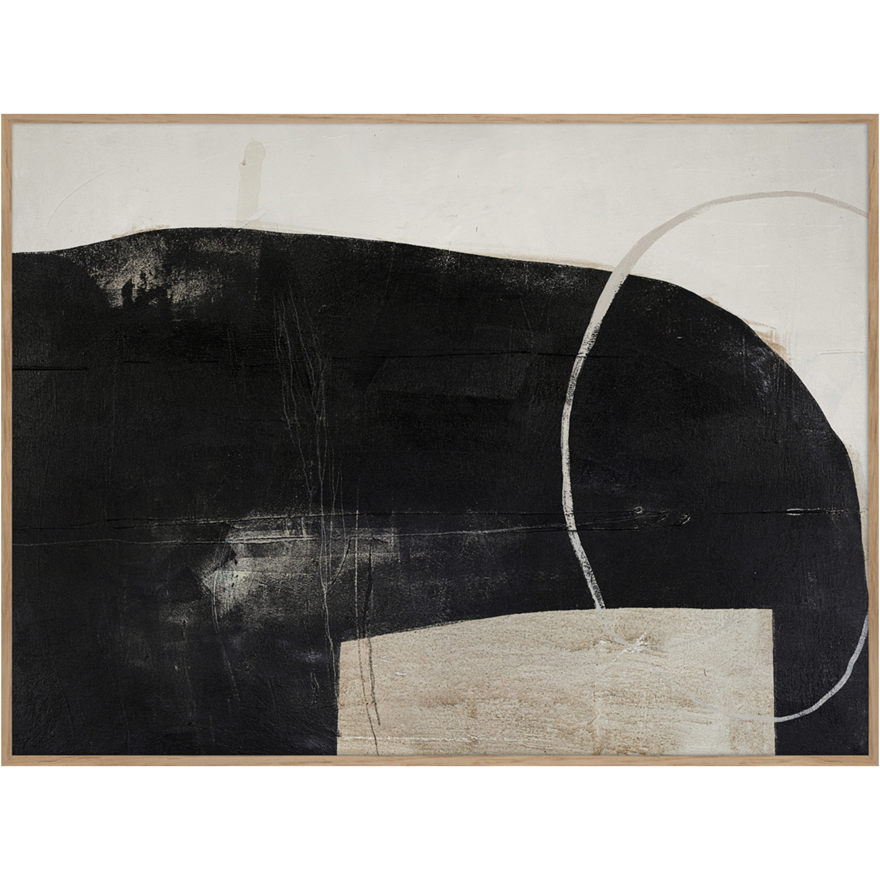 Sort Of Stone Oak Frame Tavla 120x90