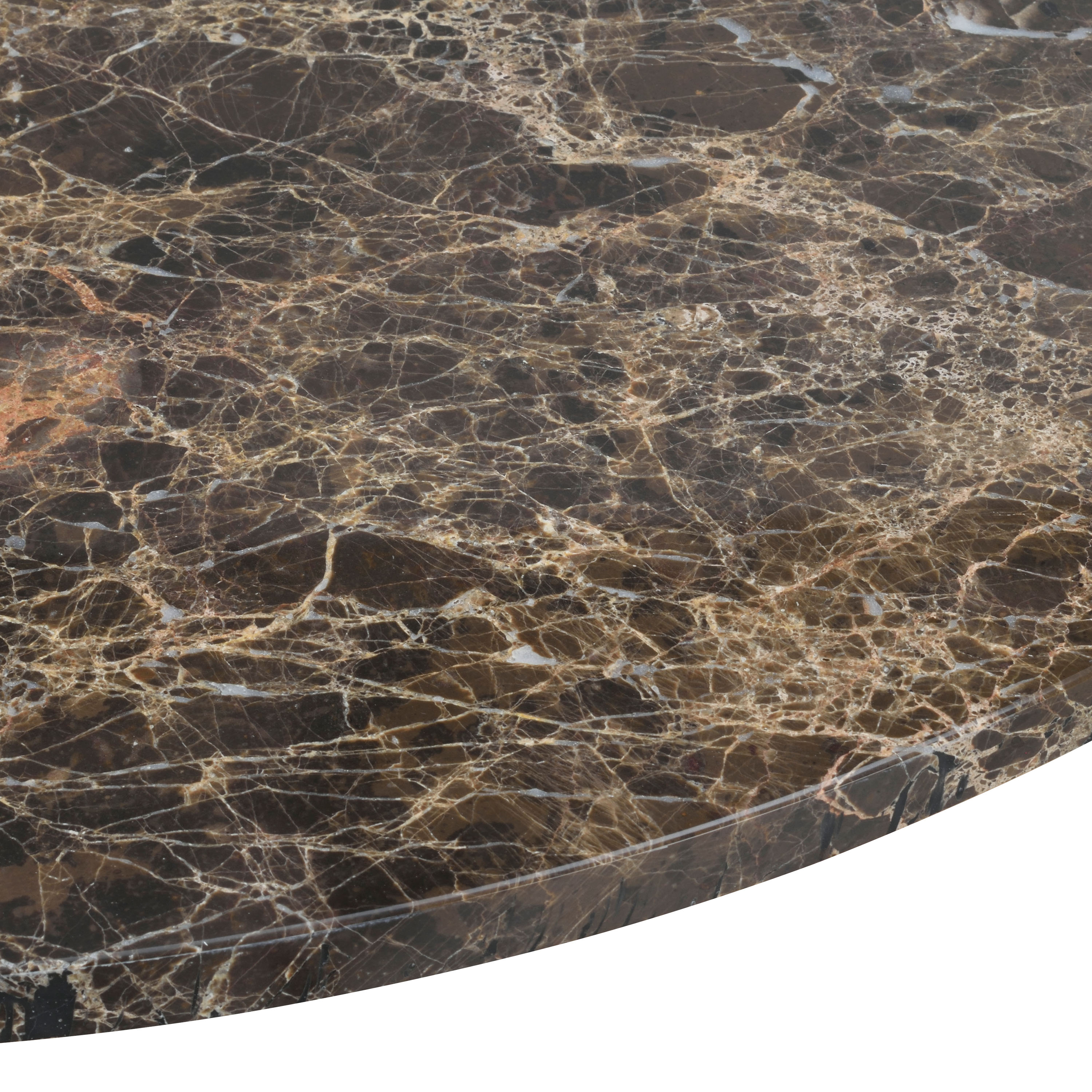Rowico Home Brooksville Soffbord Brun Marmor/Vitpigmenterad Ø90