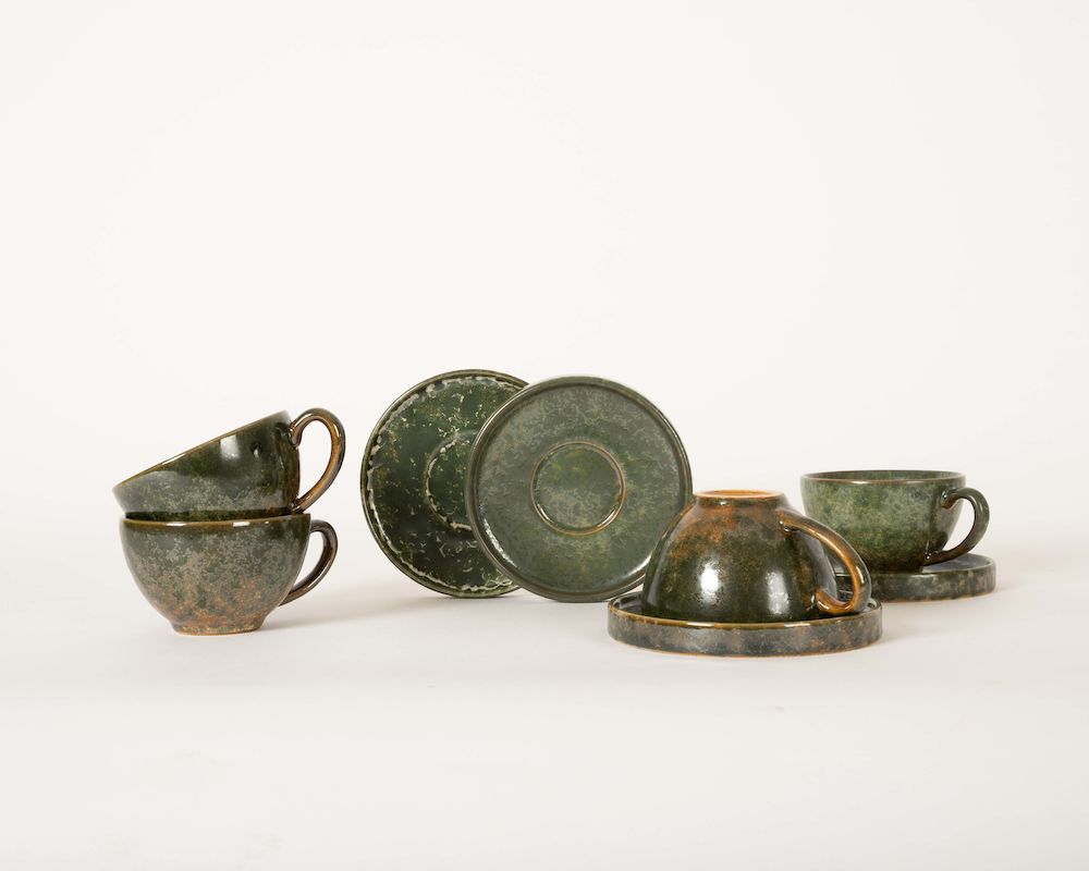 Byon Jade Tasse mit Untertasse Grün