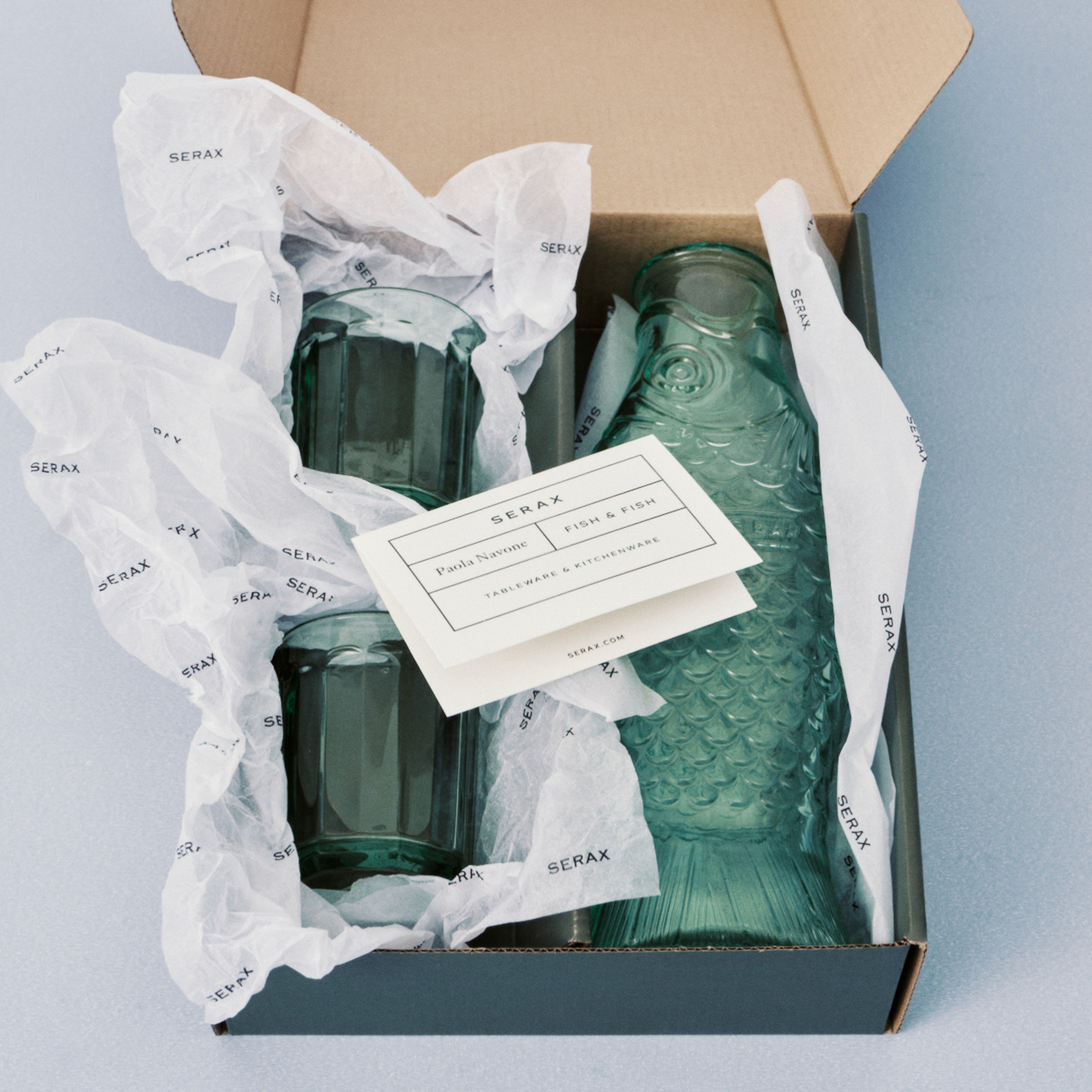 Serax Fish&amp;Fish Karaff med 2 Glas Green