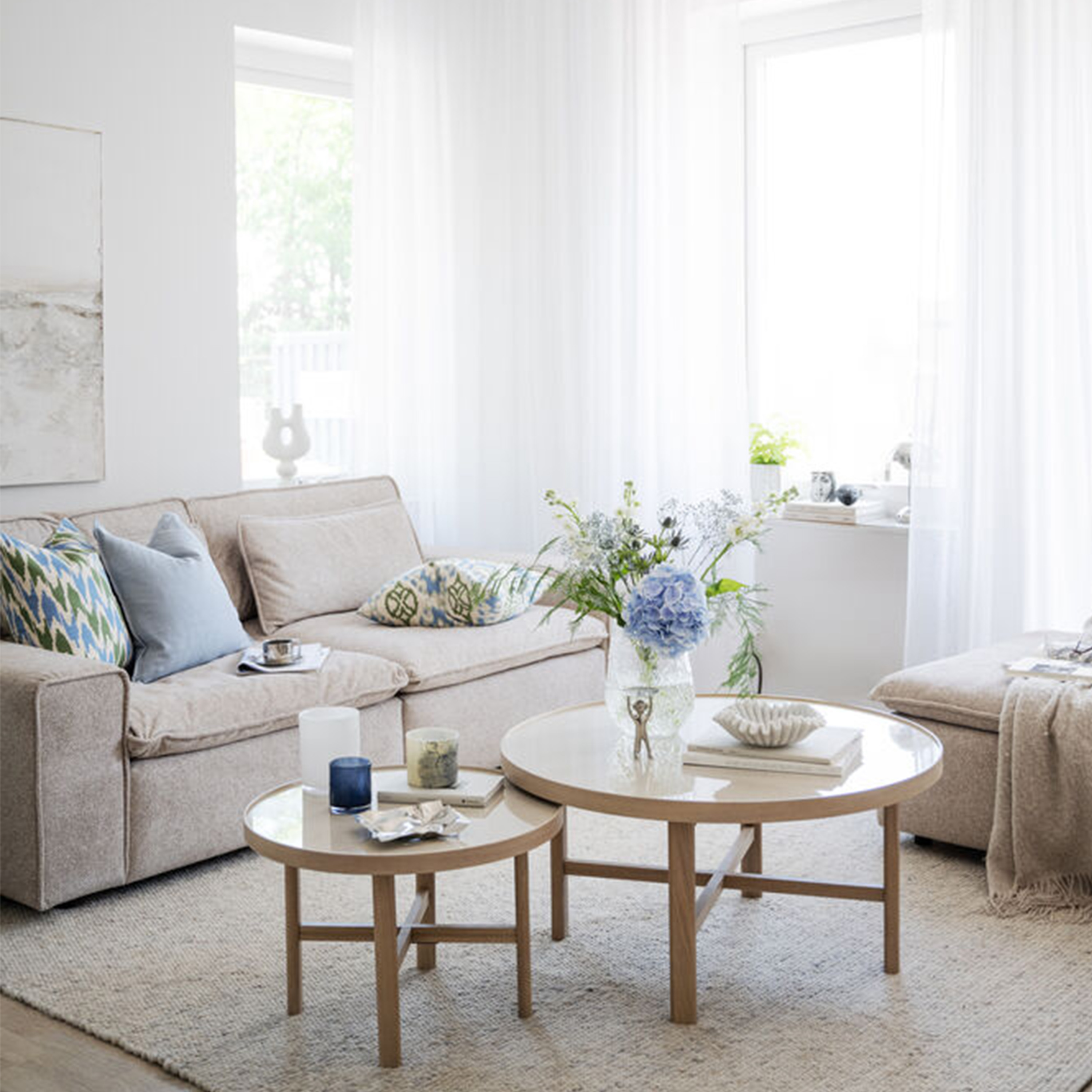 Rowico Home Marsden Couchtisch Beige/Weißpigmentiert Ø60