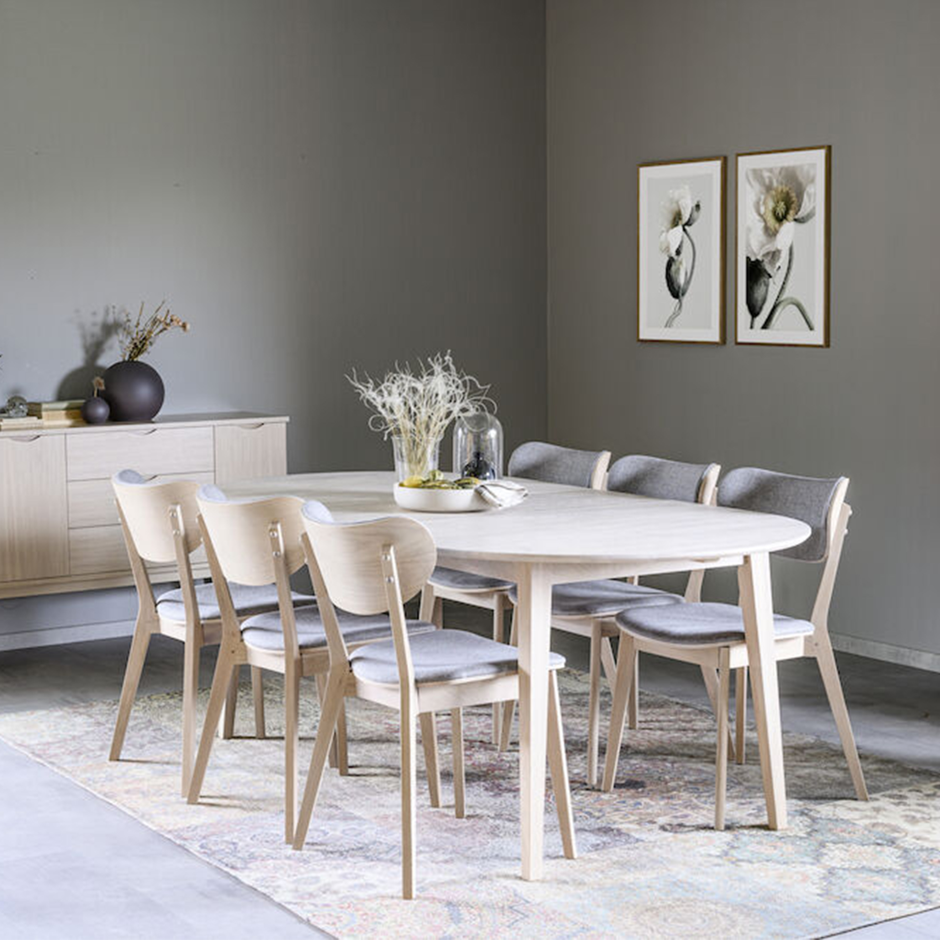 Rowico Home Kato Matstol Vitpigmenterad/Ljusgrå