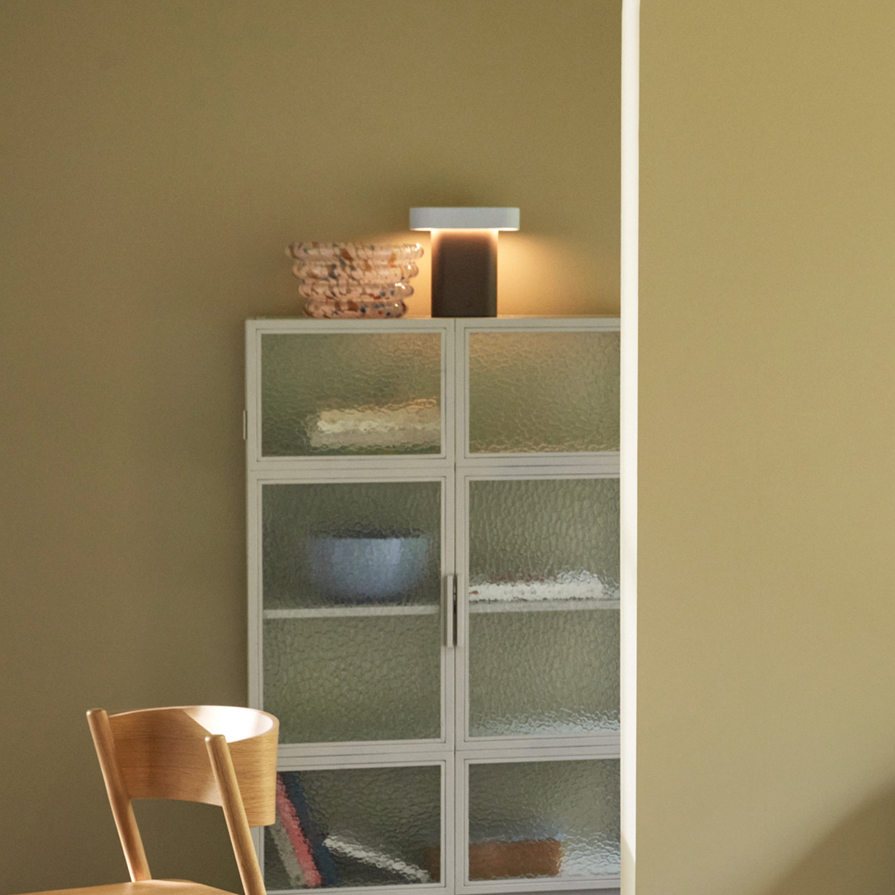 Hübsch Sleek Bordlampe Brown/Light grey 25cm