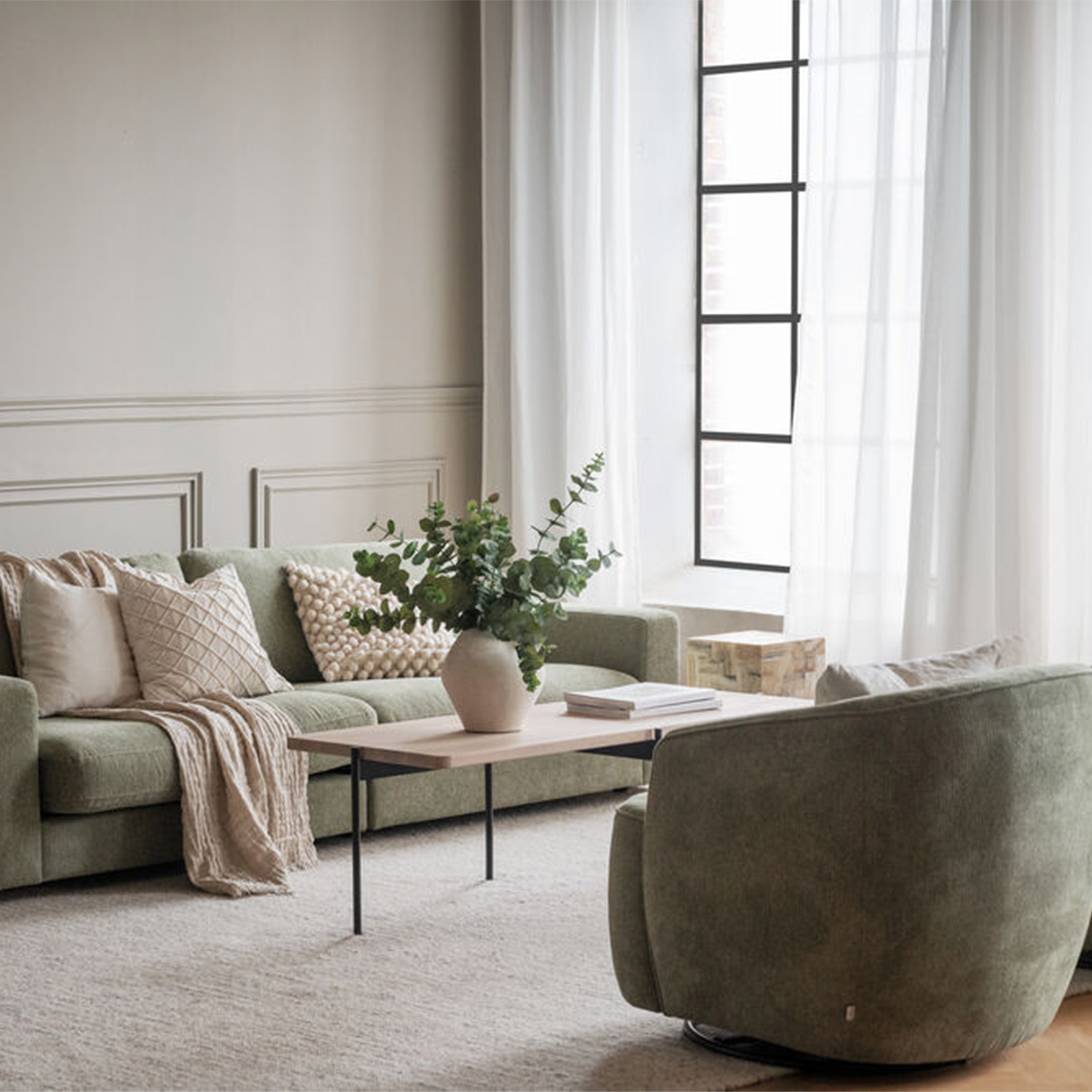 Rowico Home Shelton Couchtisch Weißpigmentiert/Schwarz 145x60cm